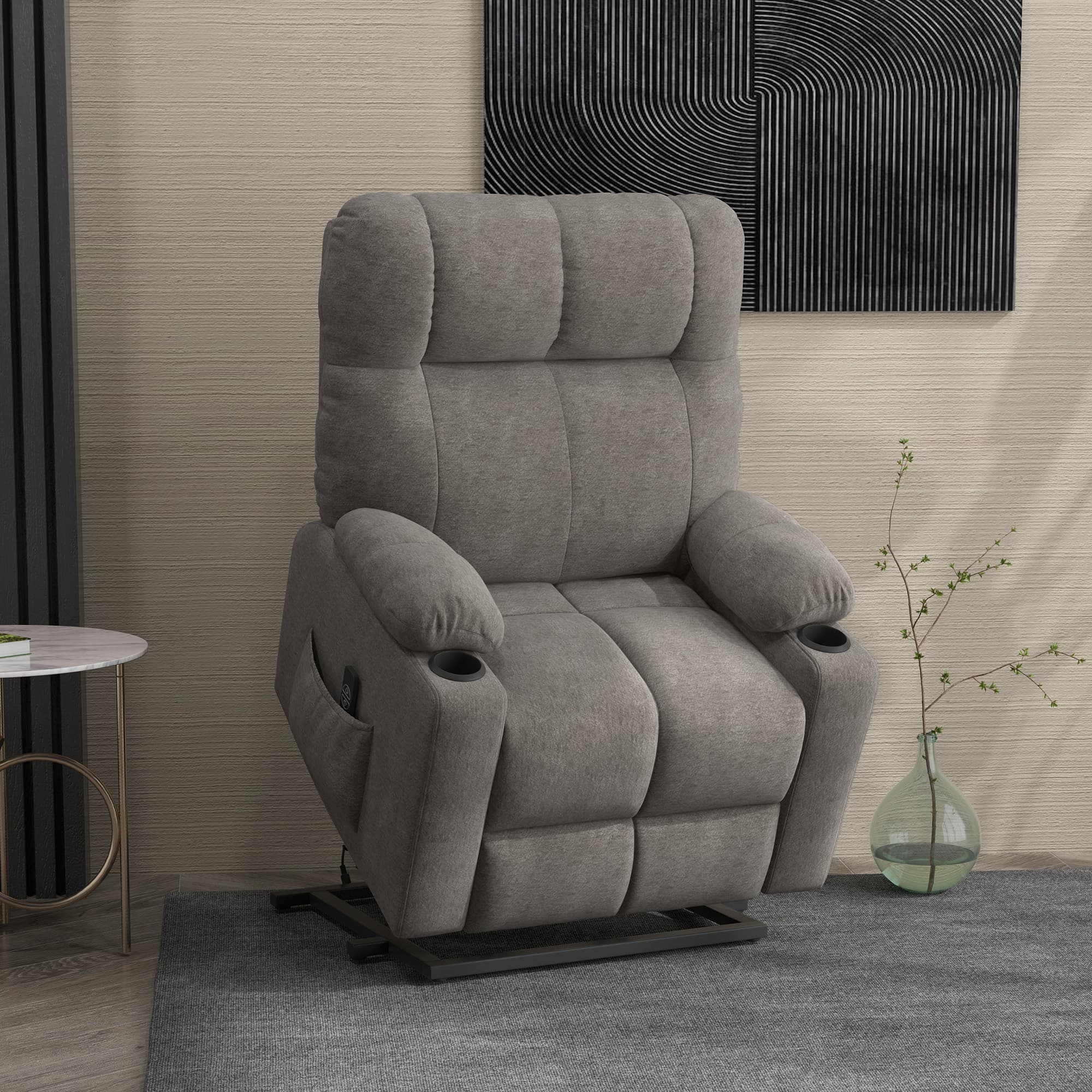Effortless Comfort: Grey Velvet Electric Riser Recliner - image 3