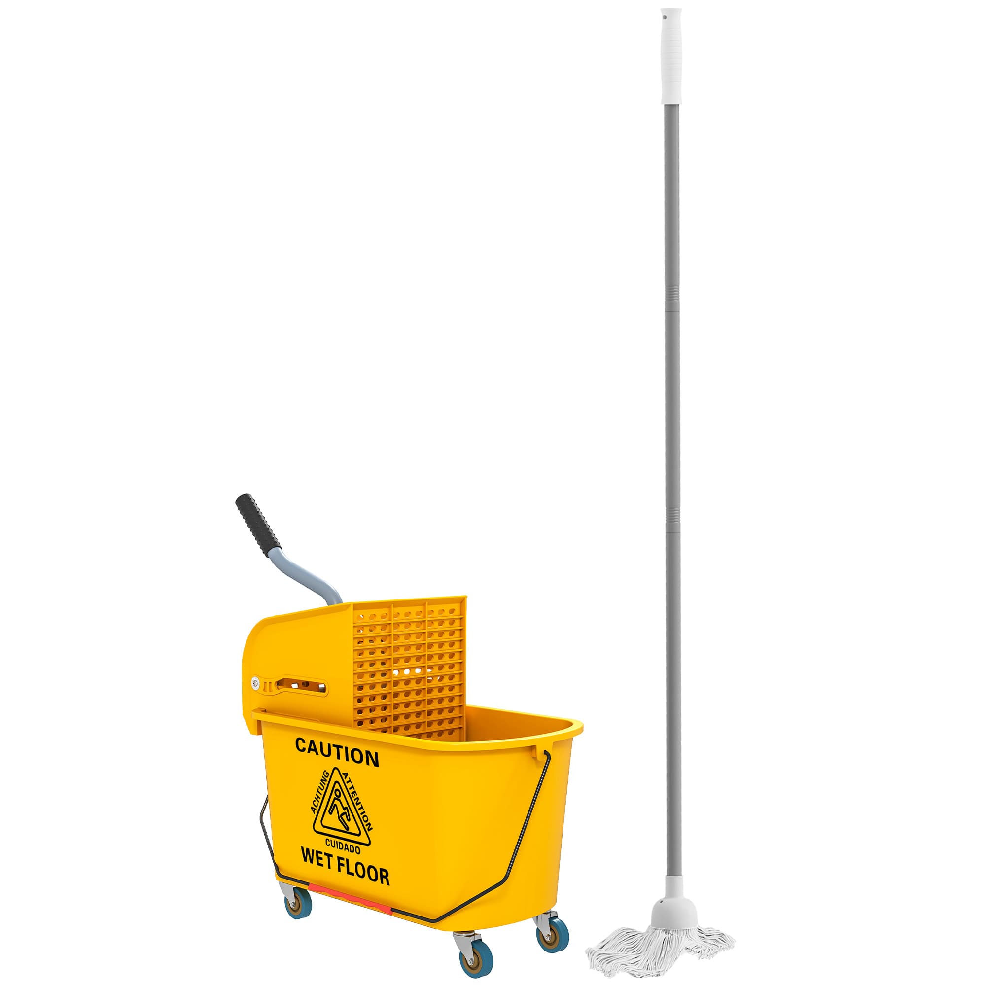 20L Mop Bucket with Side Wringer, Wheels, and Mop Included - image 7