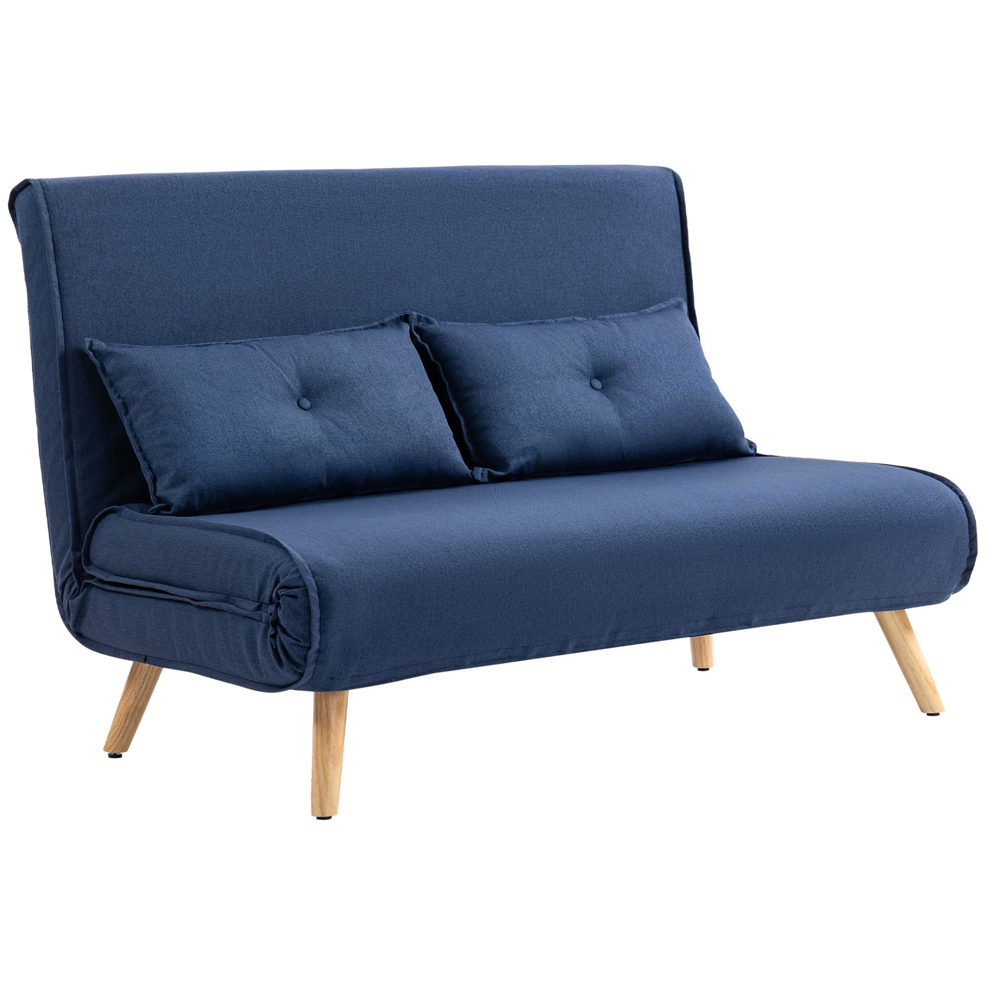 Effortless Dark Blue Two-Seater Click-Clack Sofa Bed - Blue