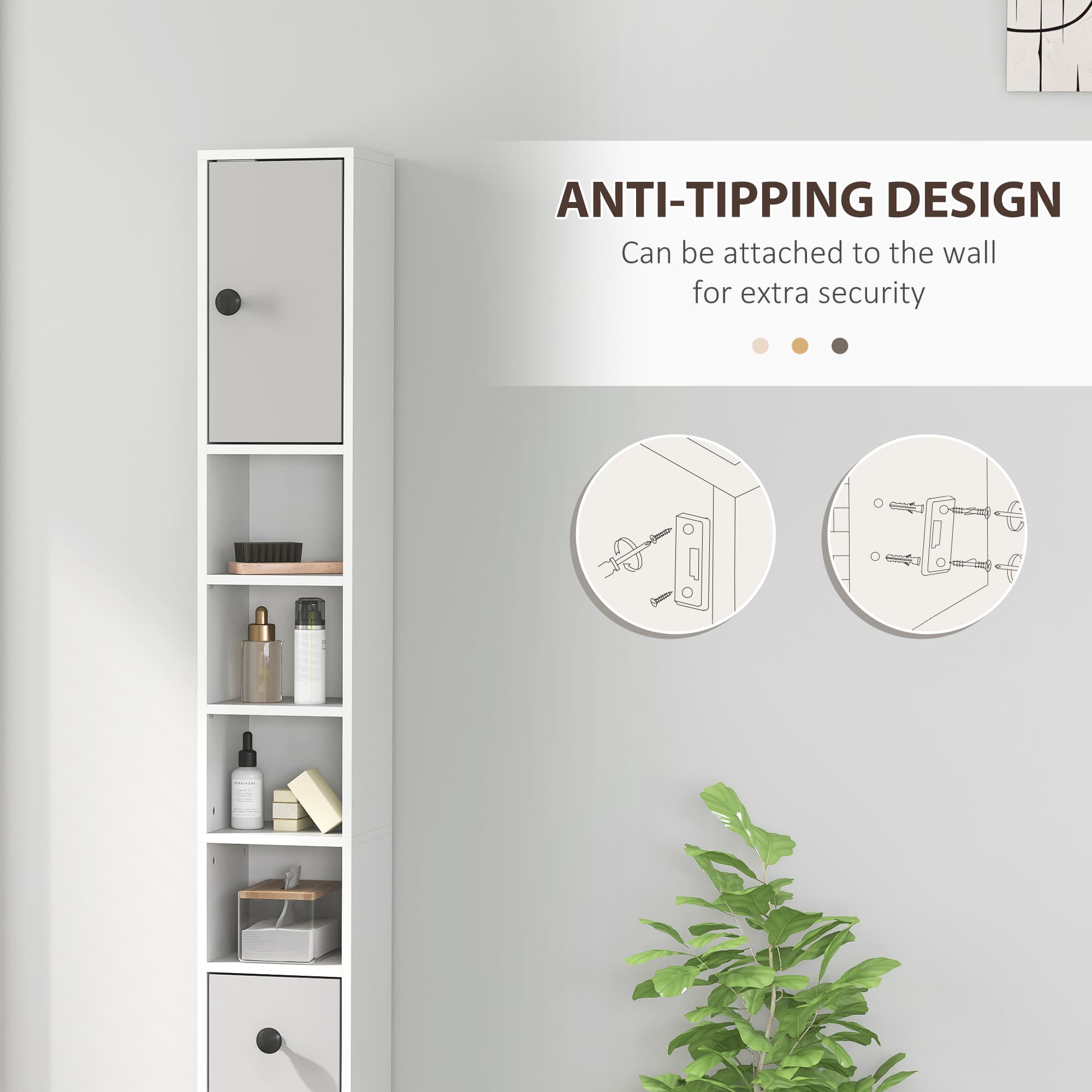 Maximise Space with the Kleankin Slim Light Grey Cabinet - image 2
