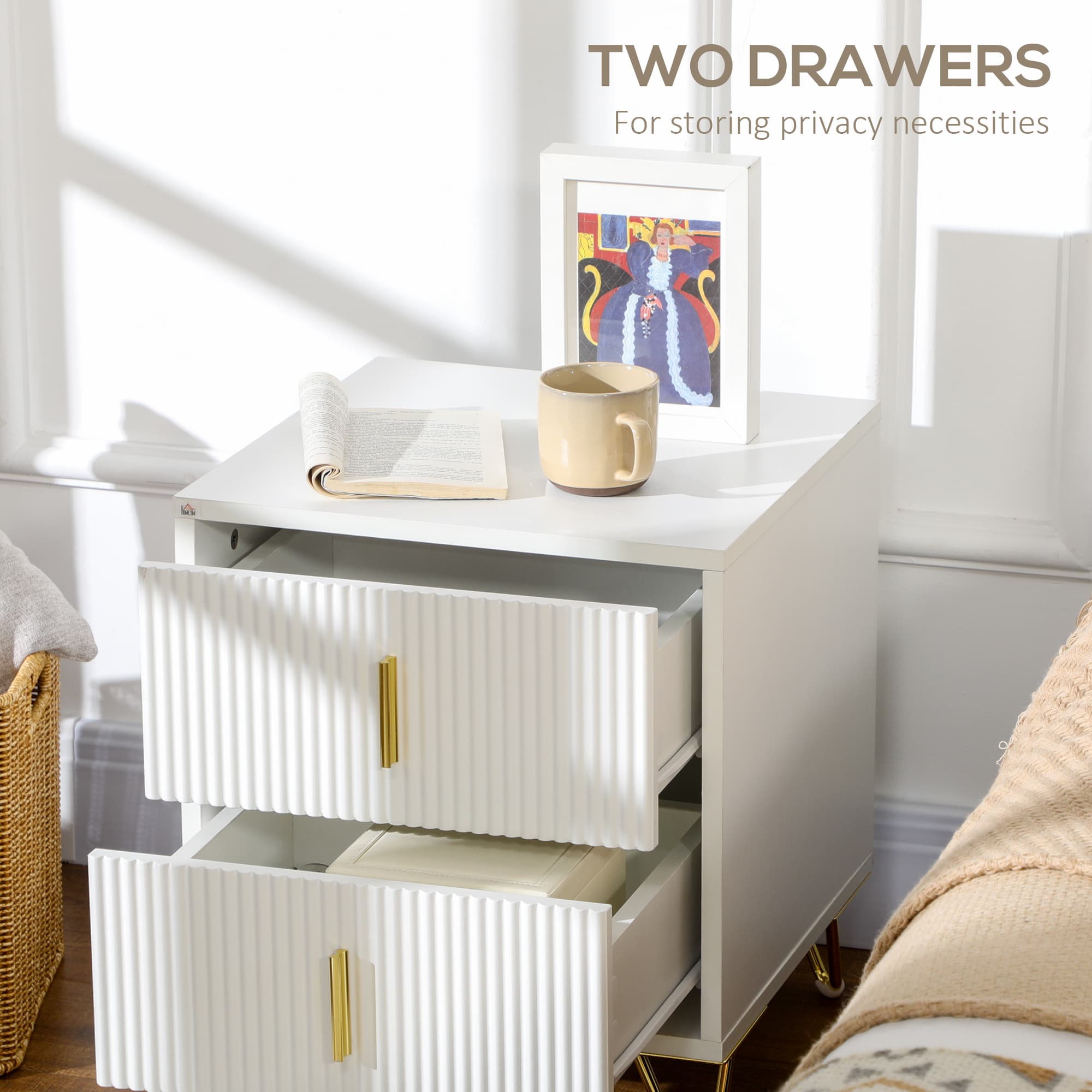 Transform Your Bedroom with these Elegant White & Gold Drawers - image 2