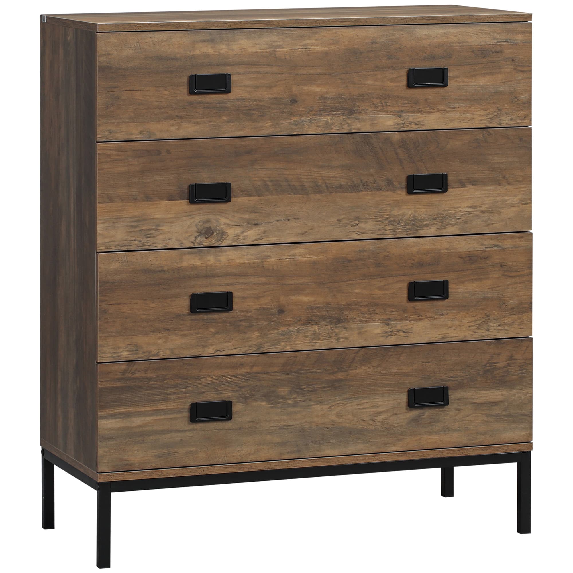 Transform Your Bedroom with this Rustic 4-Drawer Chest - Brown
