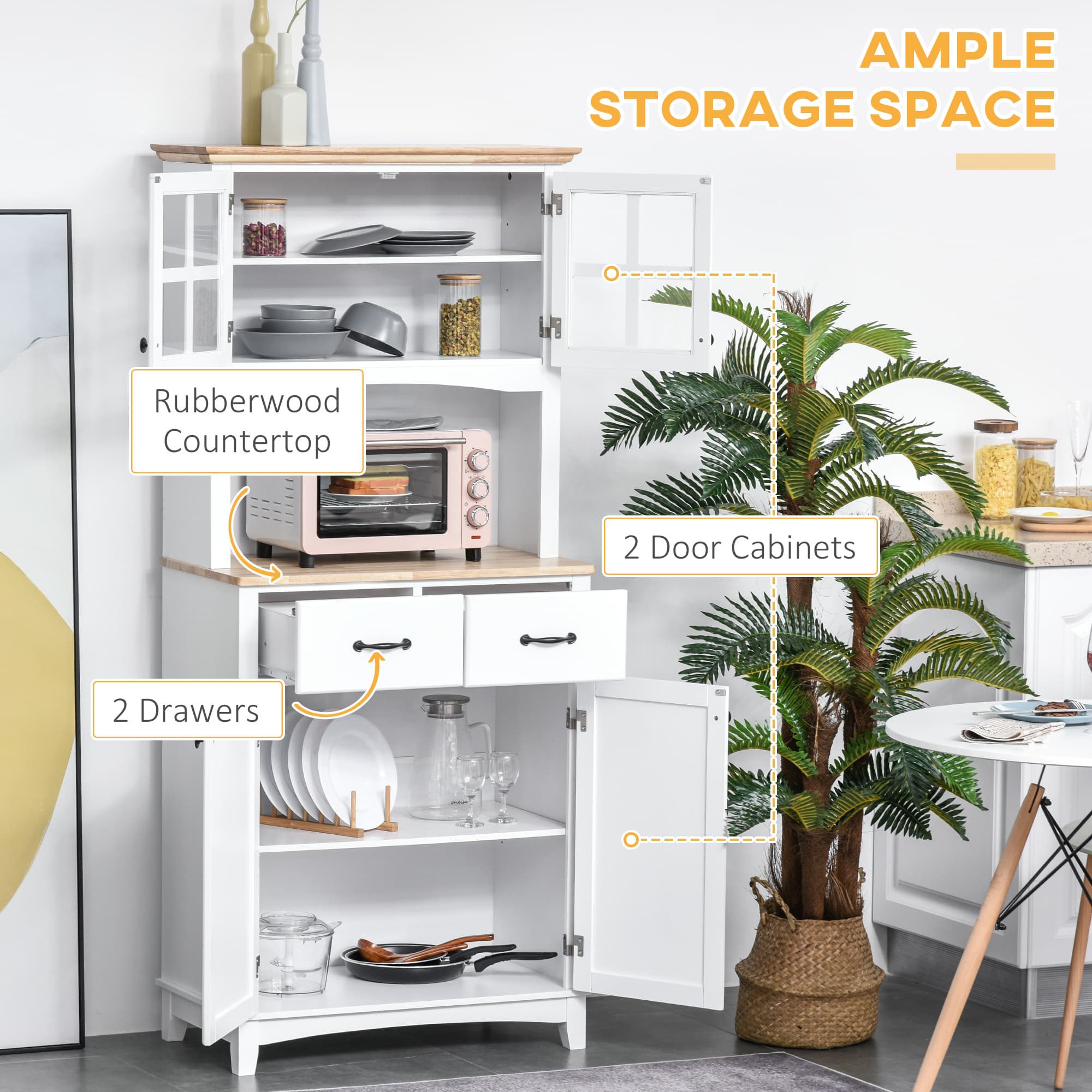 Effortless Kitchen Storage: White Freestanding Cupboard - image 3