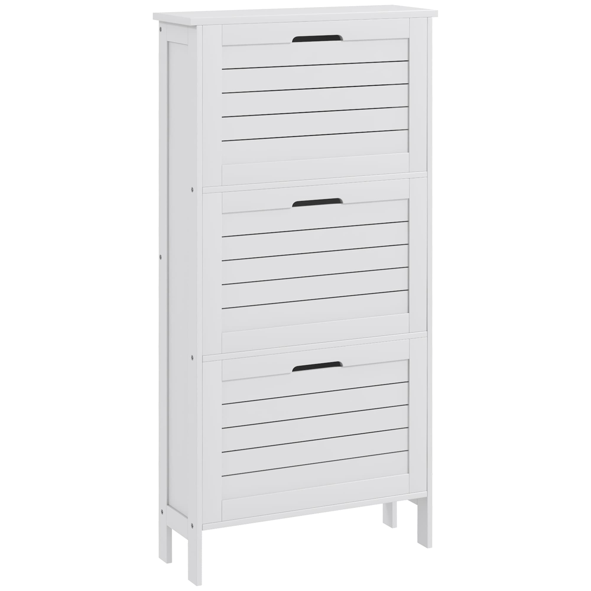 Transform Your Hallway With This Slimline White Shoe Cabinet - White