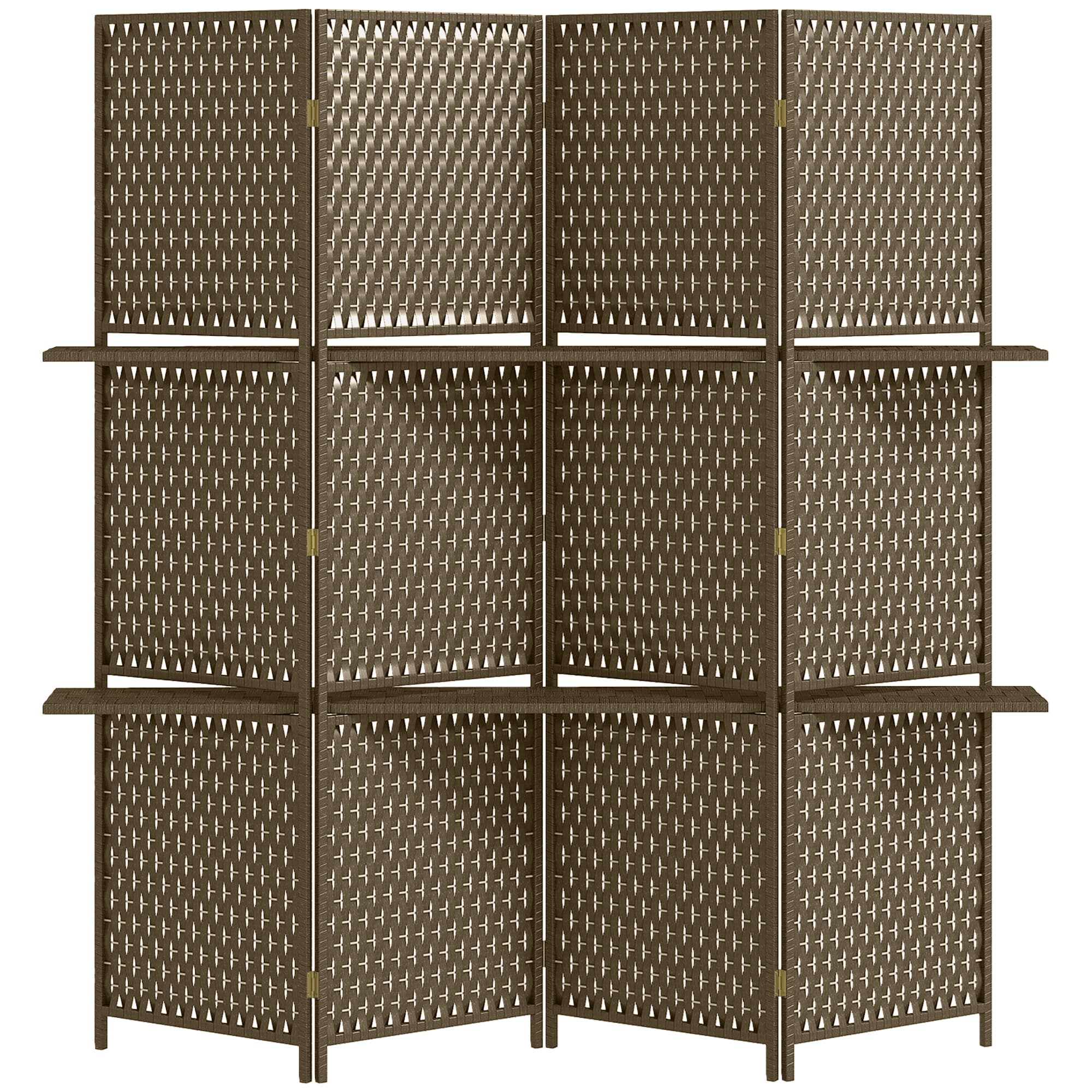 Create Instant Privacy: 4-Panel Room Divider with Shelves
