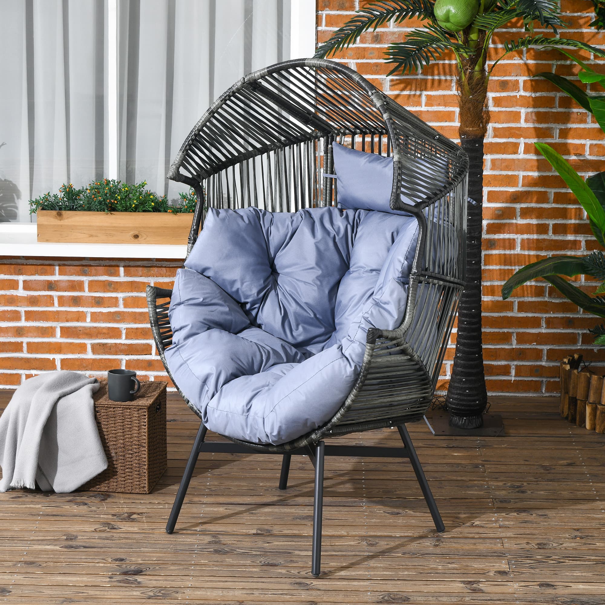 Transform Your Space with this Grey Rattan Egg Chair - image 1