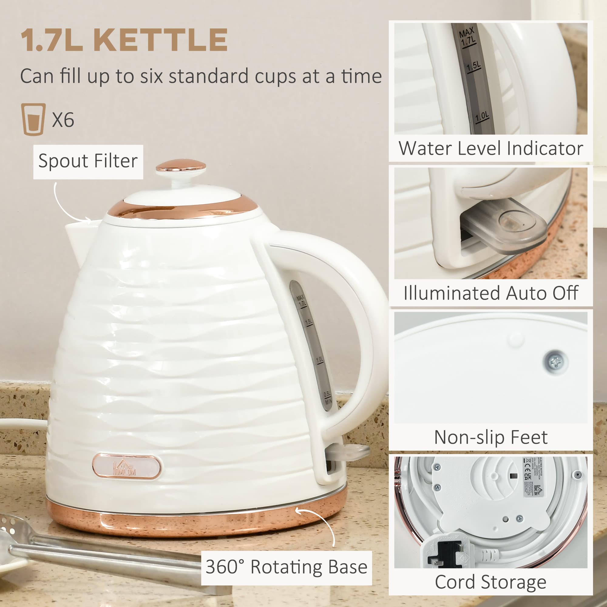 Transform Your Mornings with this Cream Kettle & Toaster Set - image 2