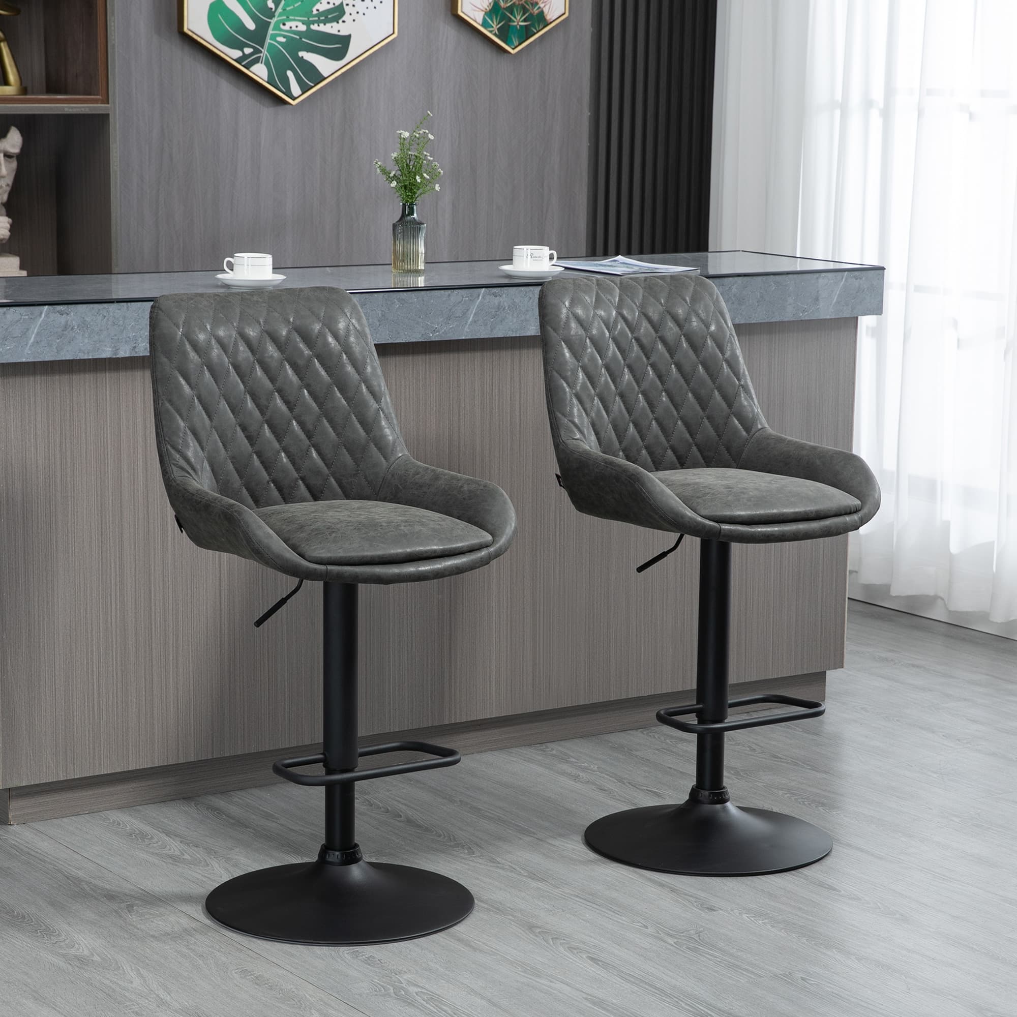 Transform Your Kitchen with Dark Grey Retro Bar Stools - image 2