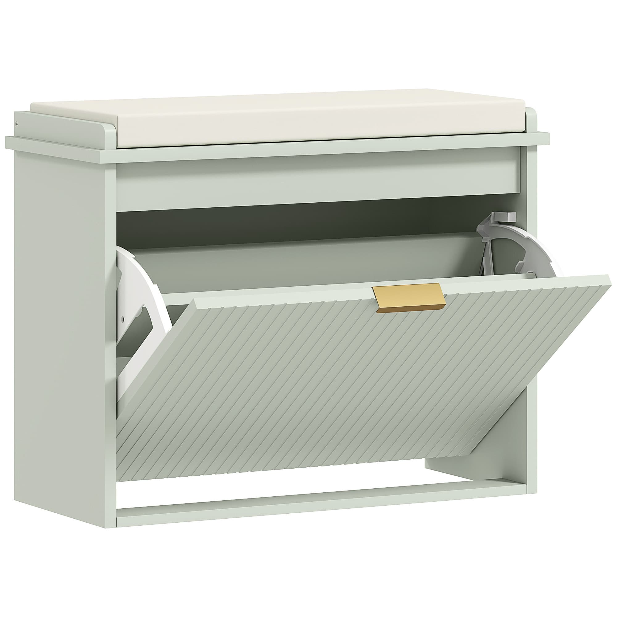 Transform Your Hallway with this Elegant Green Shoe Bench - Green