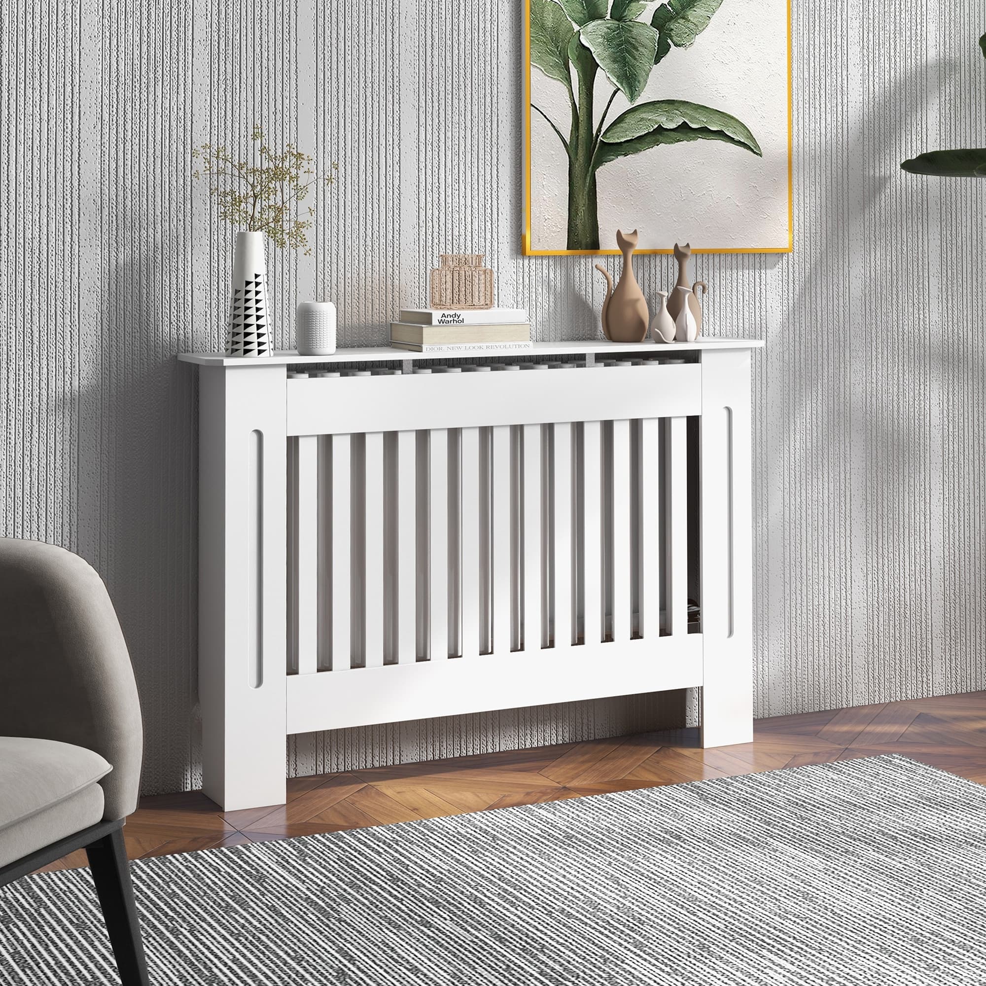 Transform Your Room with this White Slatted Radiator Cover - image 4