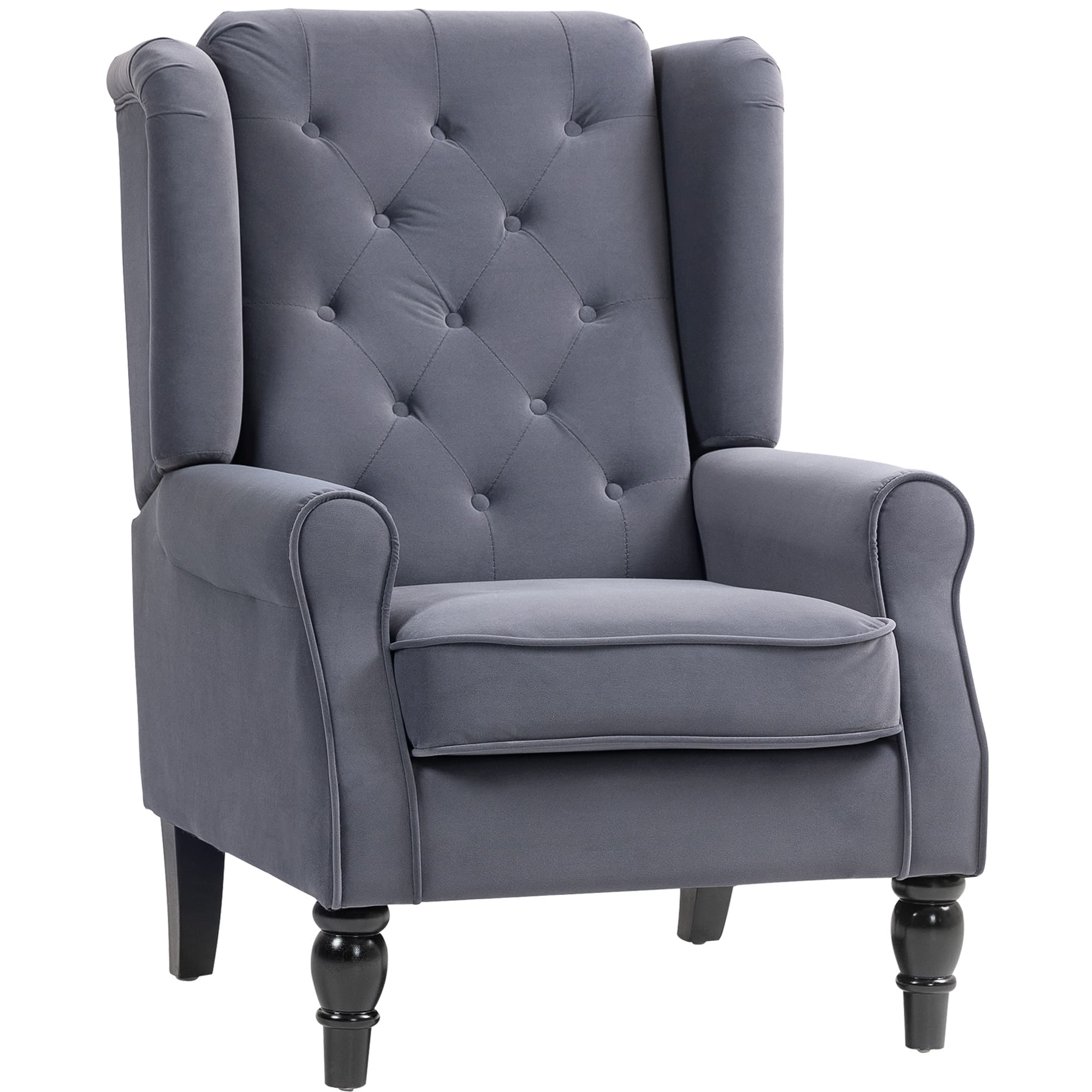 Transform Your Space with this Retro Charcoal Wingback Chair - Charcoal grey