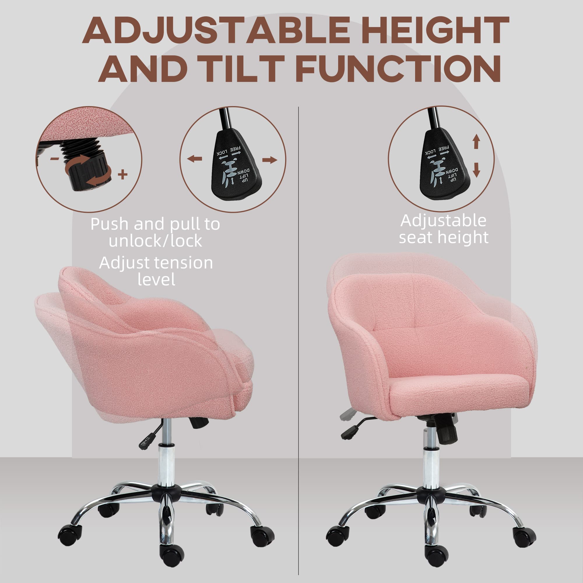 Transform Your Workspace with this Pink Teddy Fleece Chair - image 4