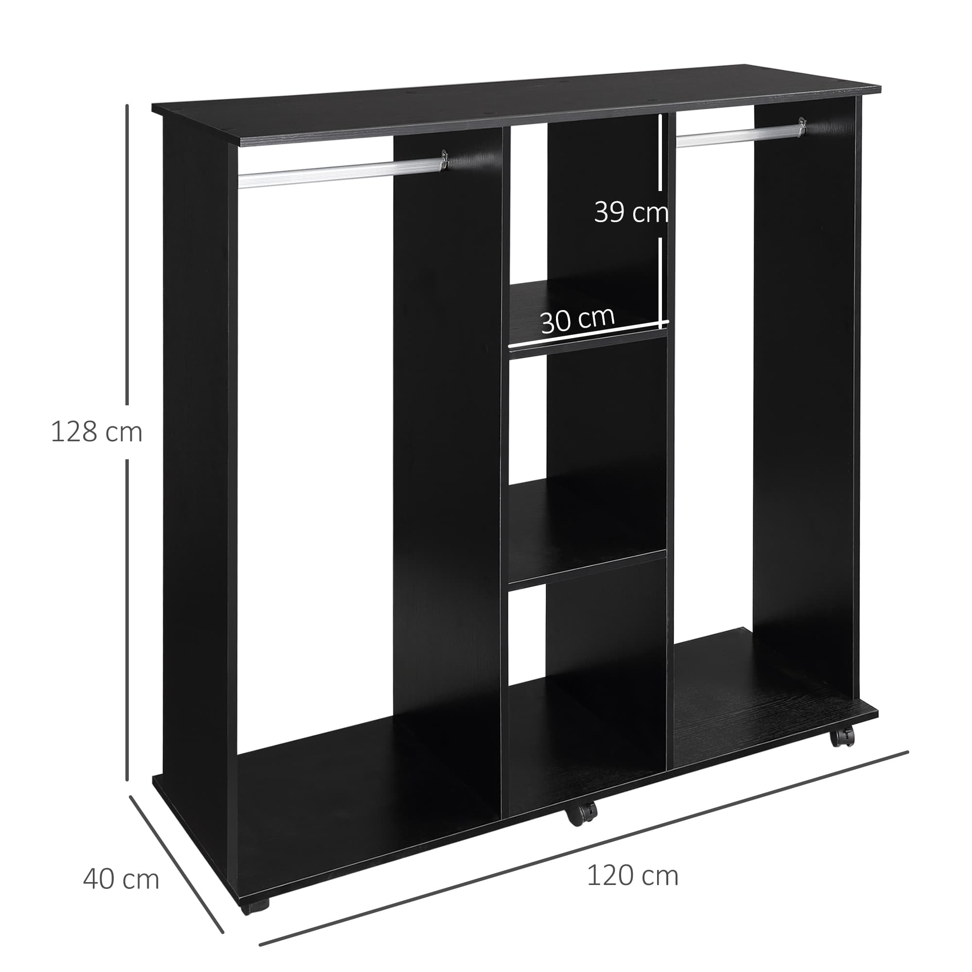 Effortless Storage with the Black Mobile Open Wardrobe - image 1