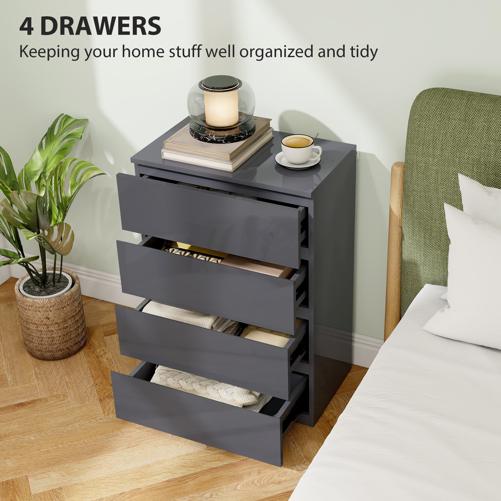 Transform Your Bedroom with this Sleek High Gloss Grey Chest - image 5