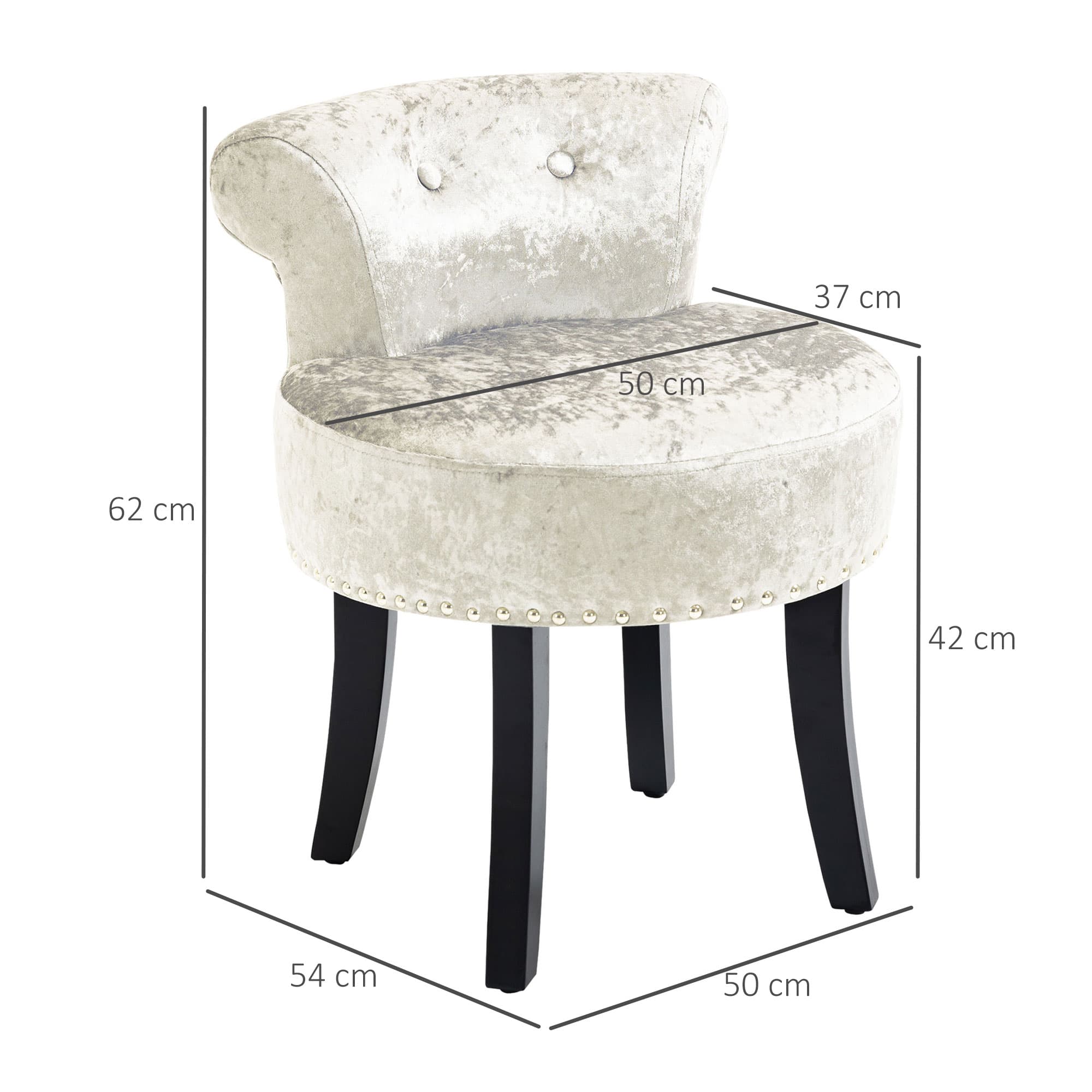 Transform Your Space with this Beige Velvet Vanity Stool - image 2