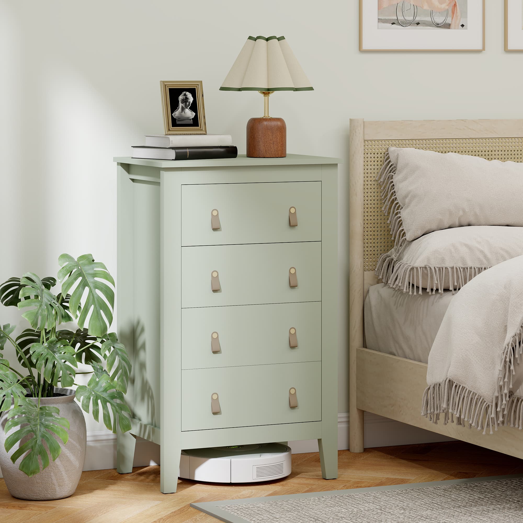 Transform Your Bedroom with this Modern Green 4-Drawer Chest - image 2