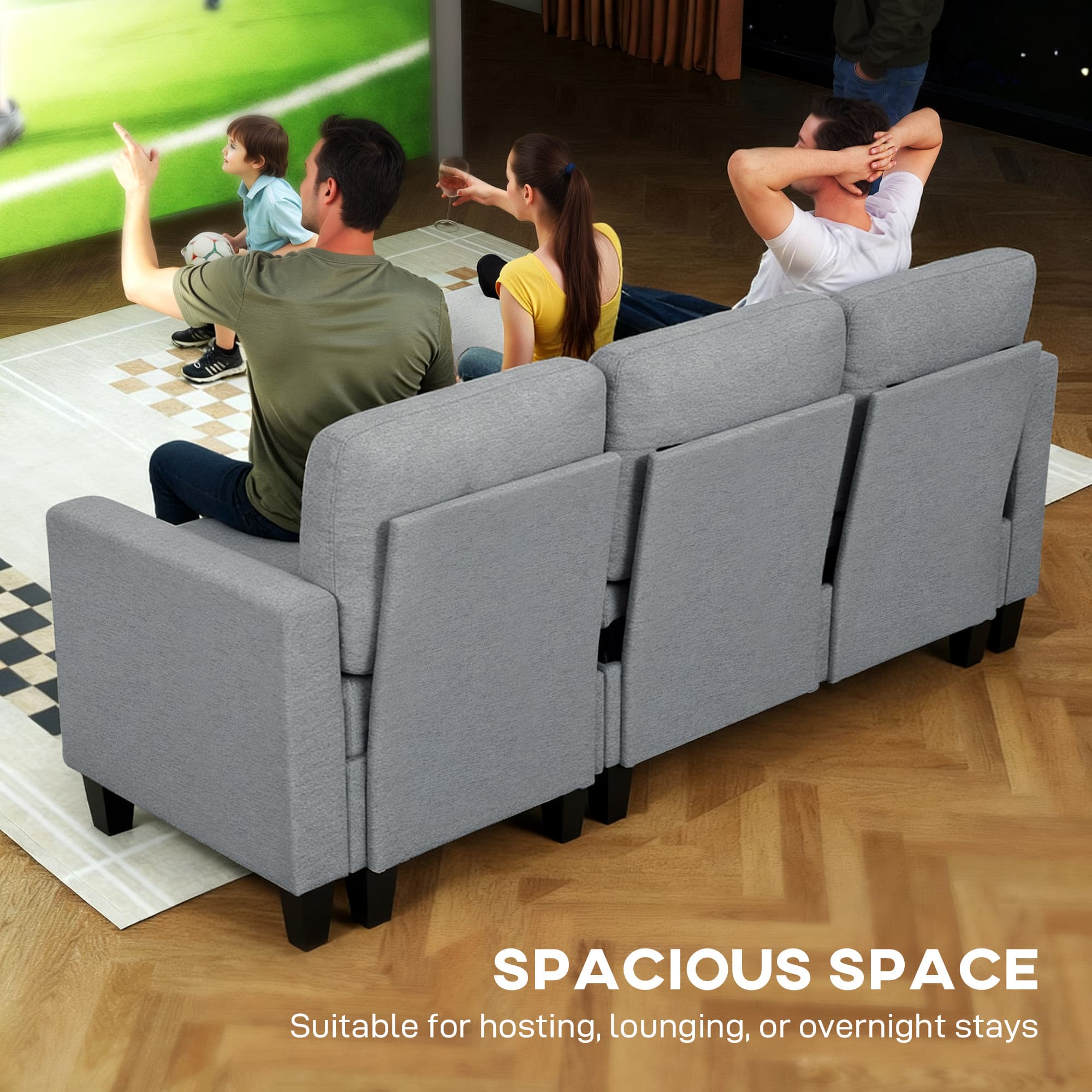 Transform Your Space with this Grey 3-Seater Storage Sofa Bed - image 3