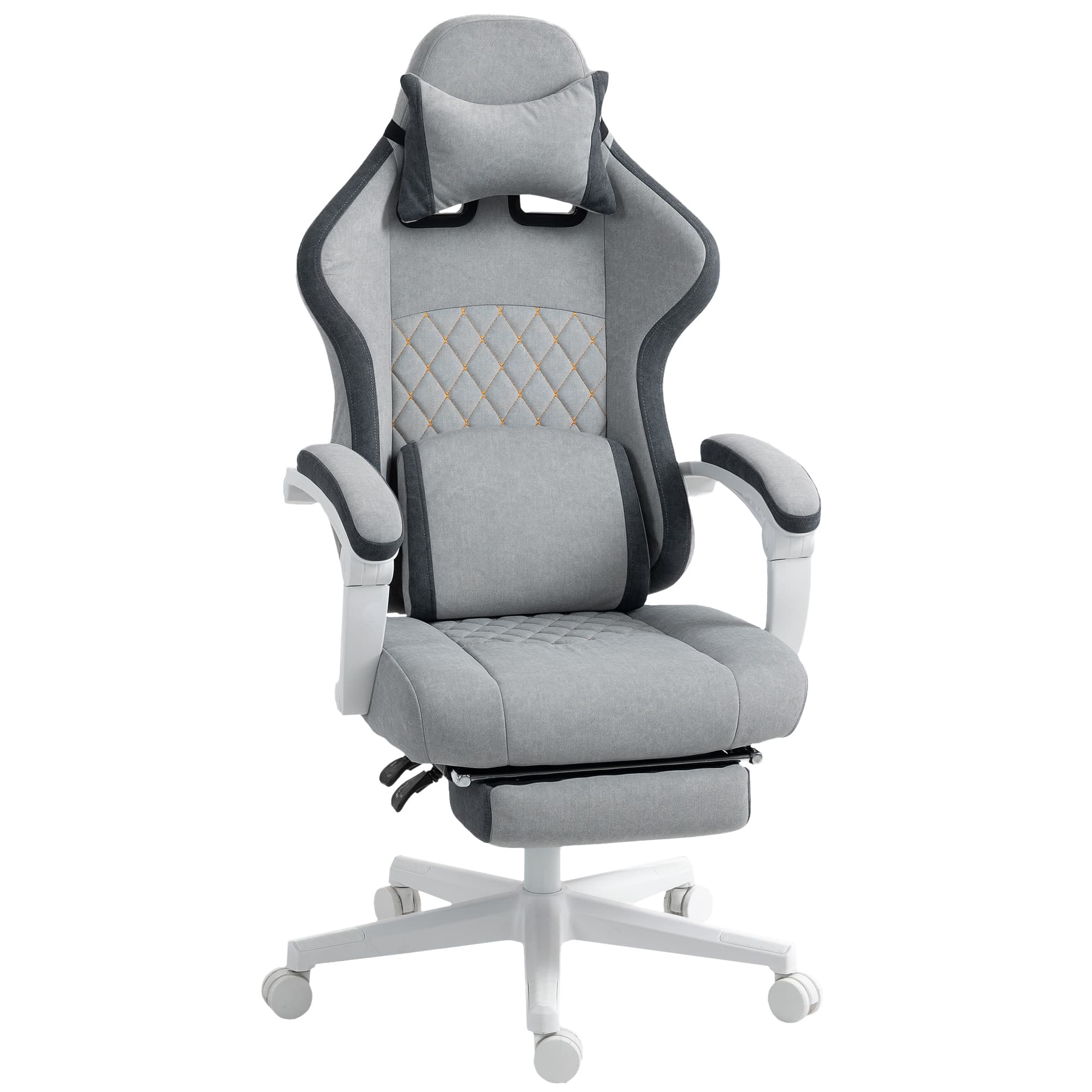 Transform Your Setup with this Velvet Ergonomic Gaming Chair - Grey