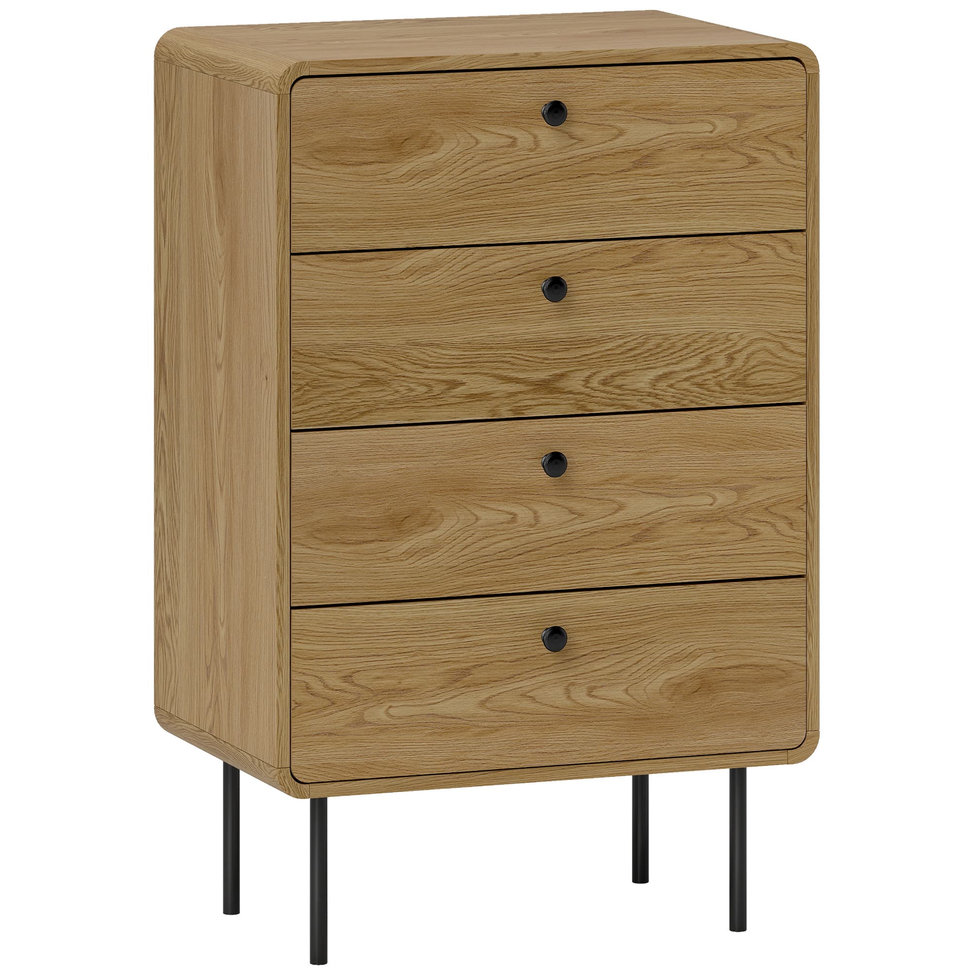 Transform Your Bedroom with this Modern Oak 4-Drawer Chest - Oak