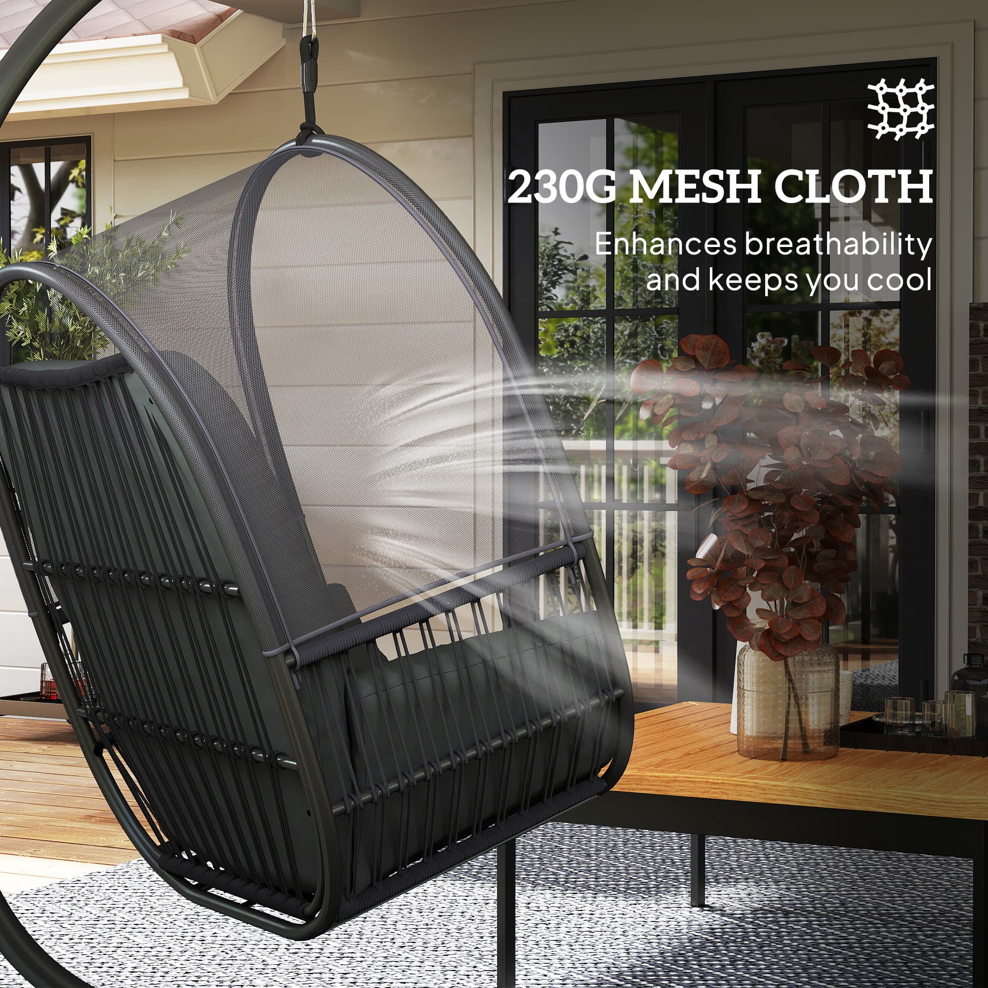 Transform Your Space with this Dark Grey Hanging Egg Chair - image 5