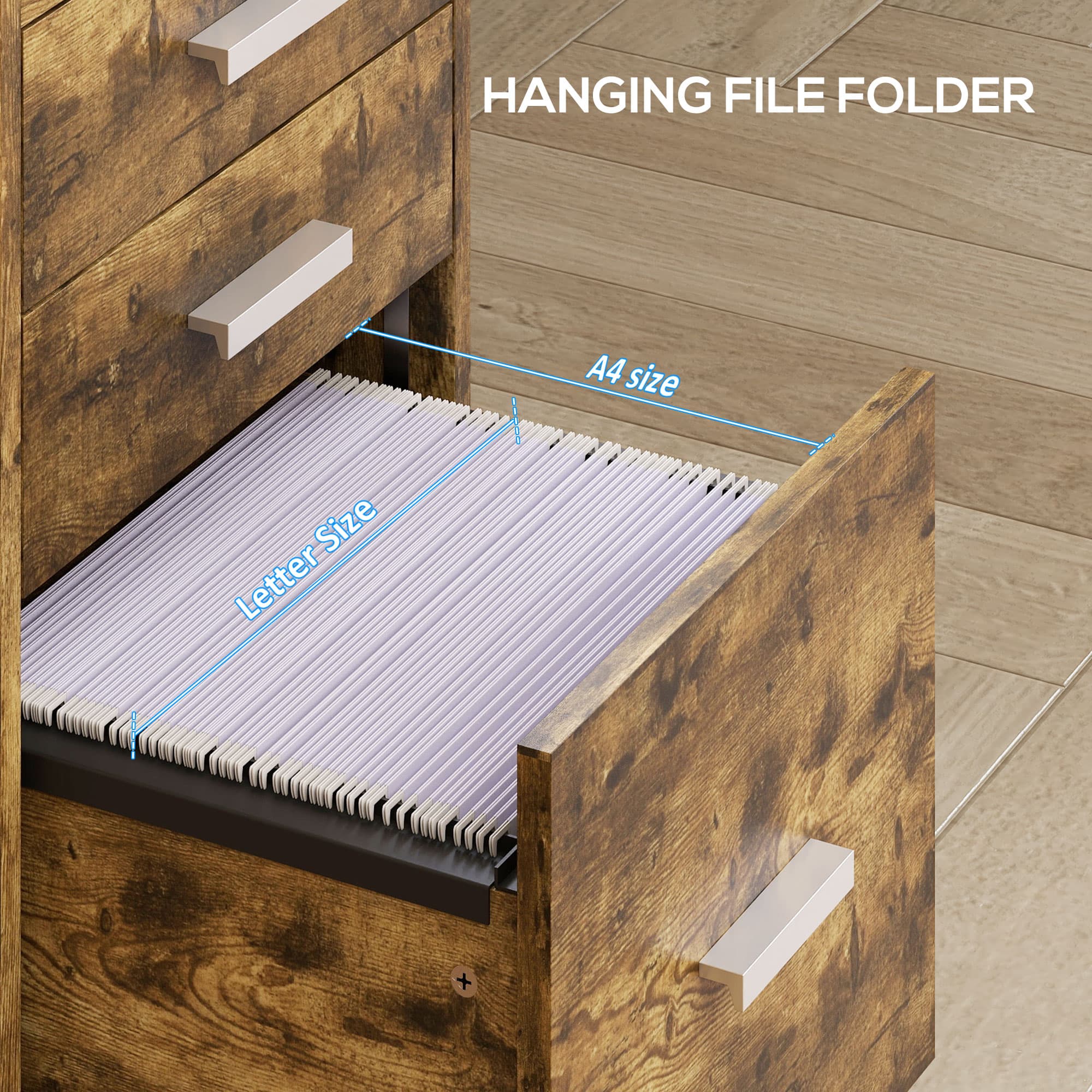 Transform Your Workspace with this Rustic 3-Drawer Filing Cabinet - image 3