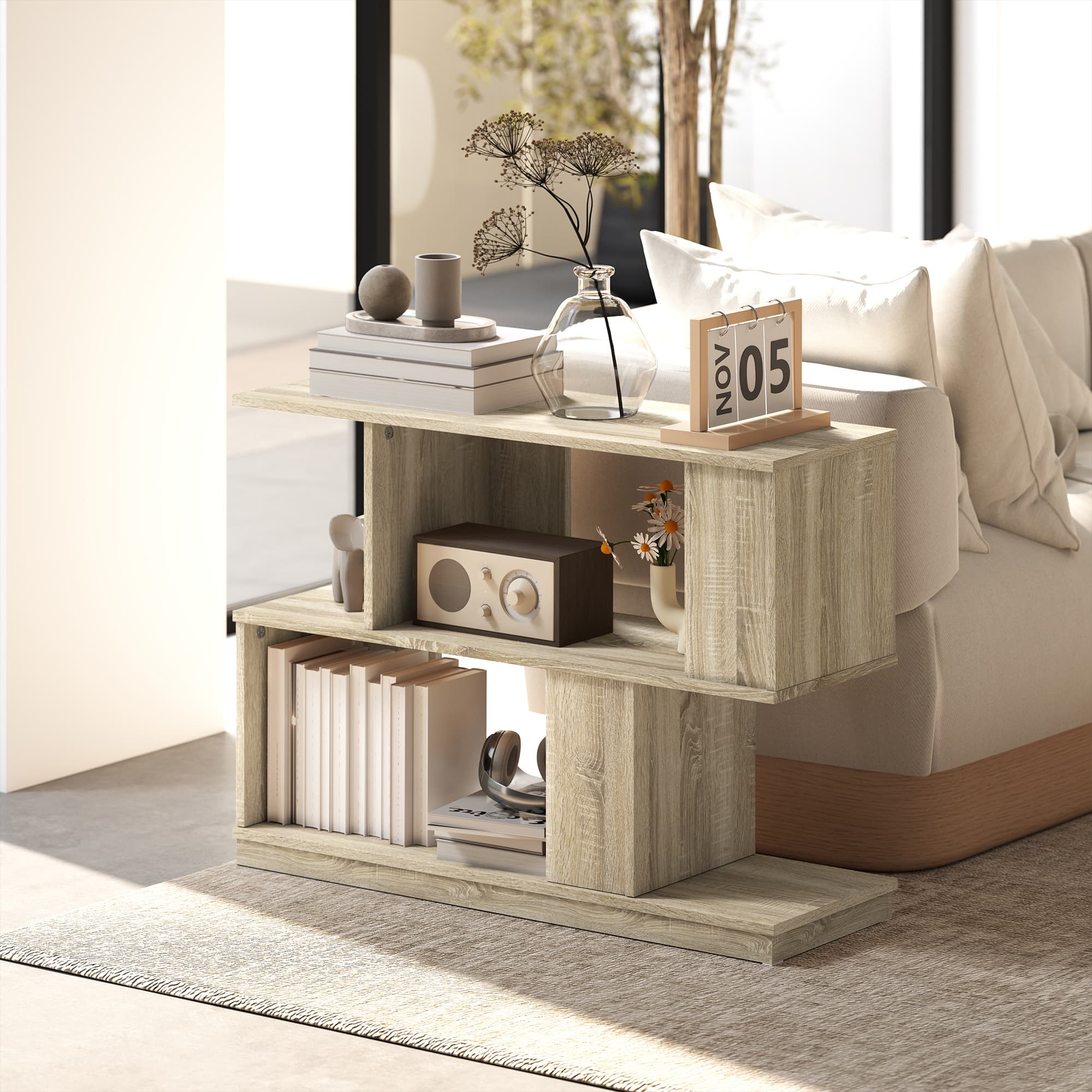 Slim S-Shaped Side Table for Small Spaces - image 4