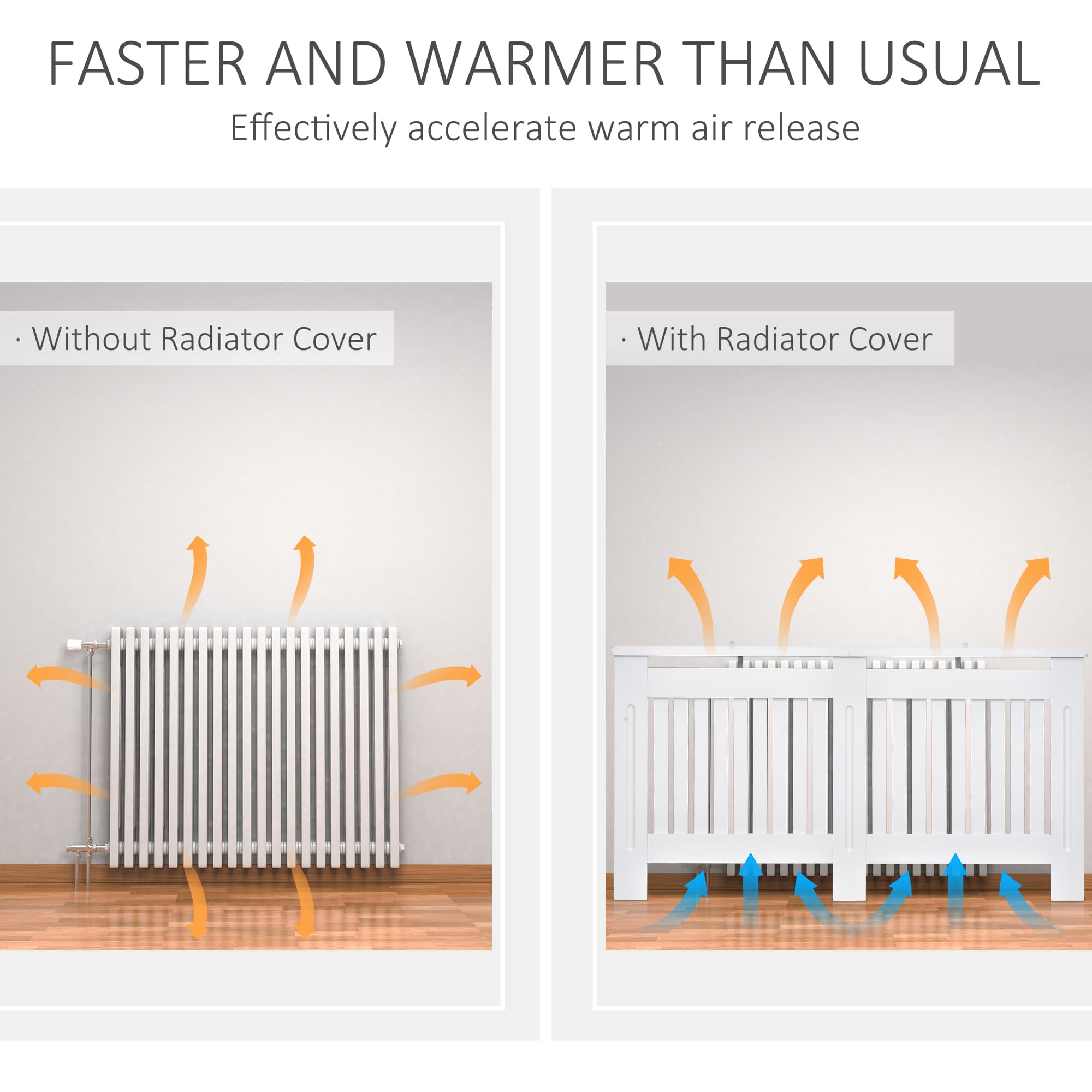 White Slatted Radiator Cover for Large Radiators - image 7