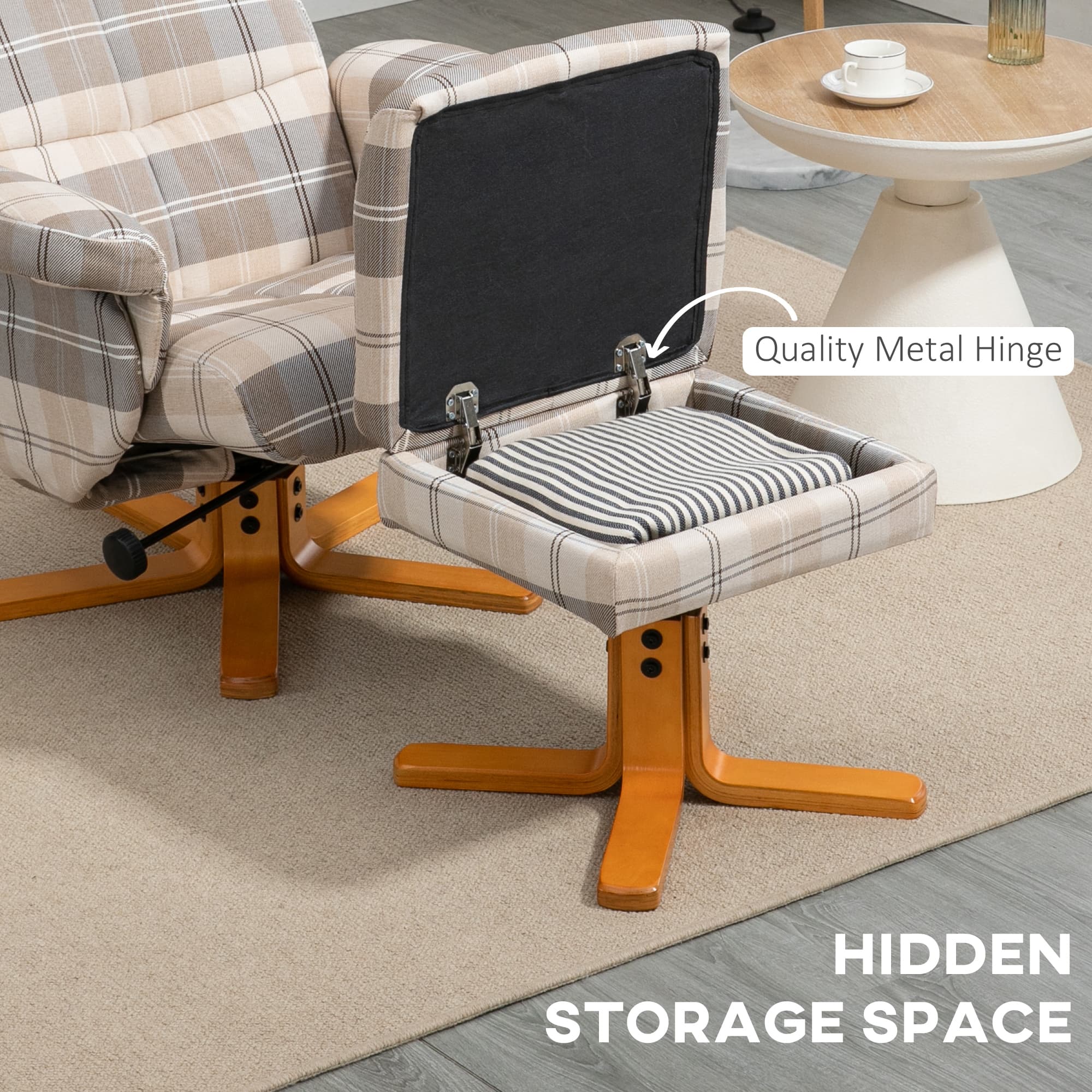 Transform Your Comfort: Swivel Recliner Chair & Storage Footstool - image 1