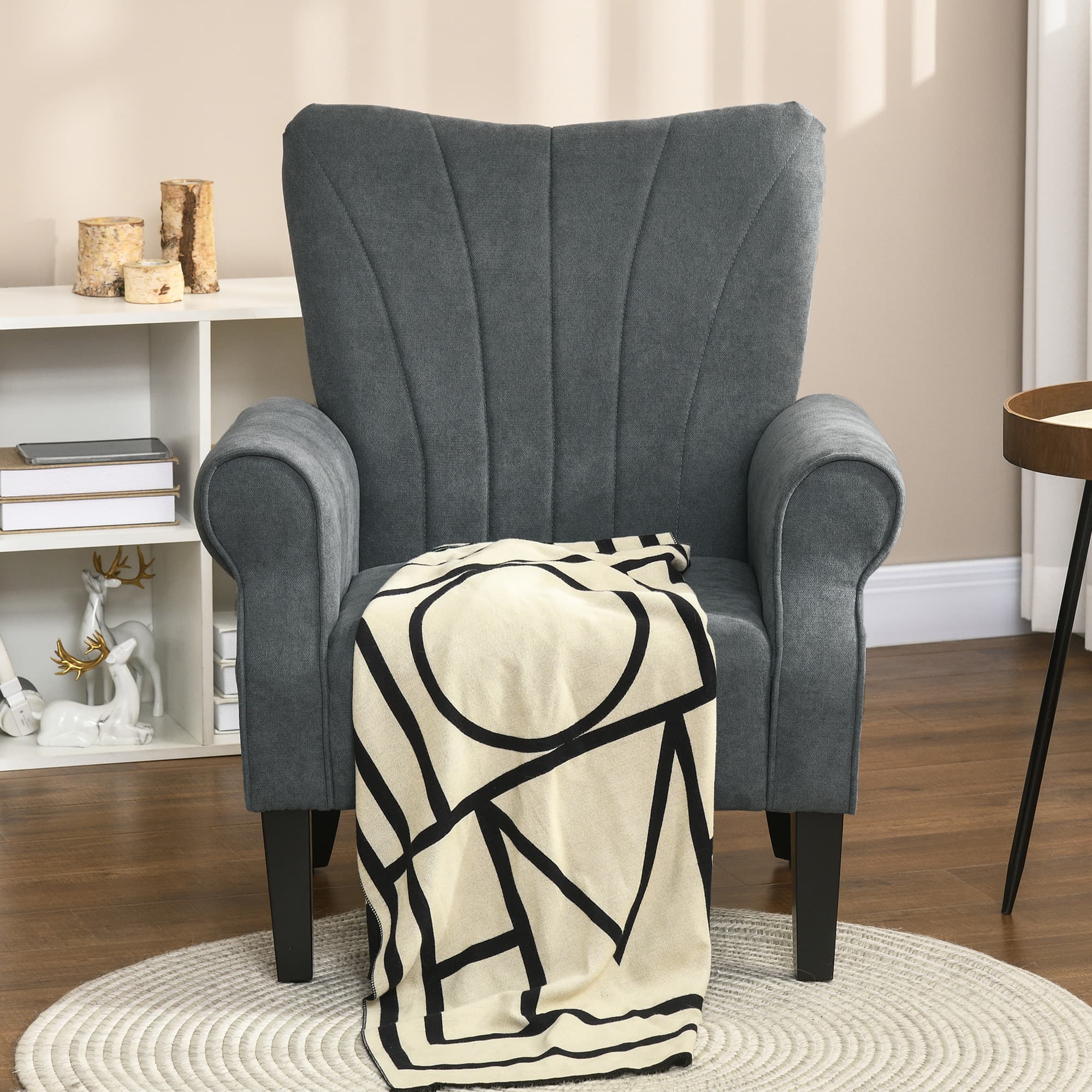 Transform Your Space with this Grey Wingback Accent Chair - image 1