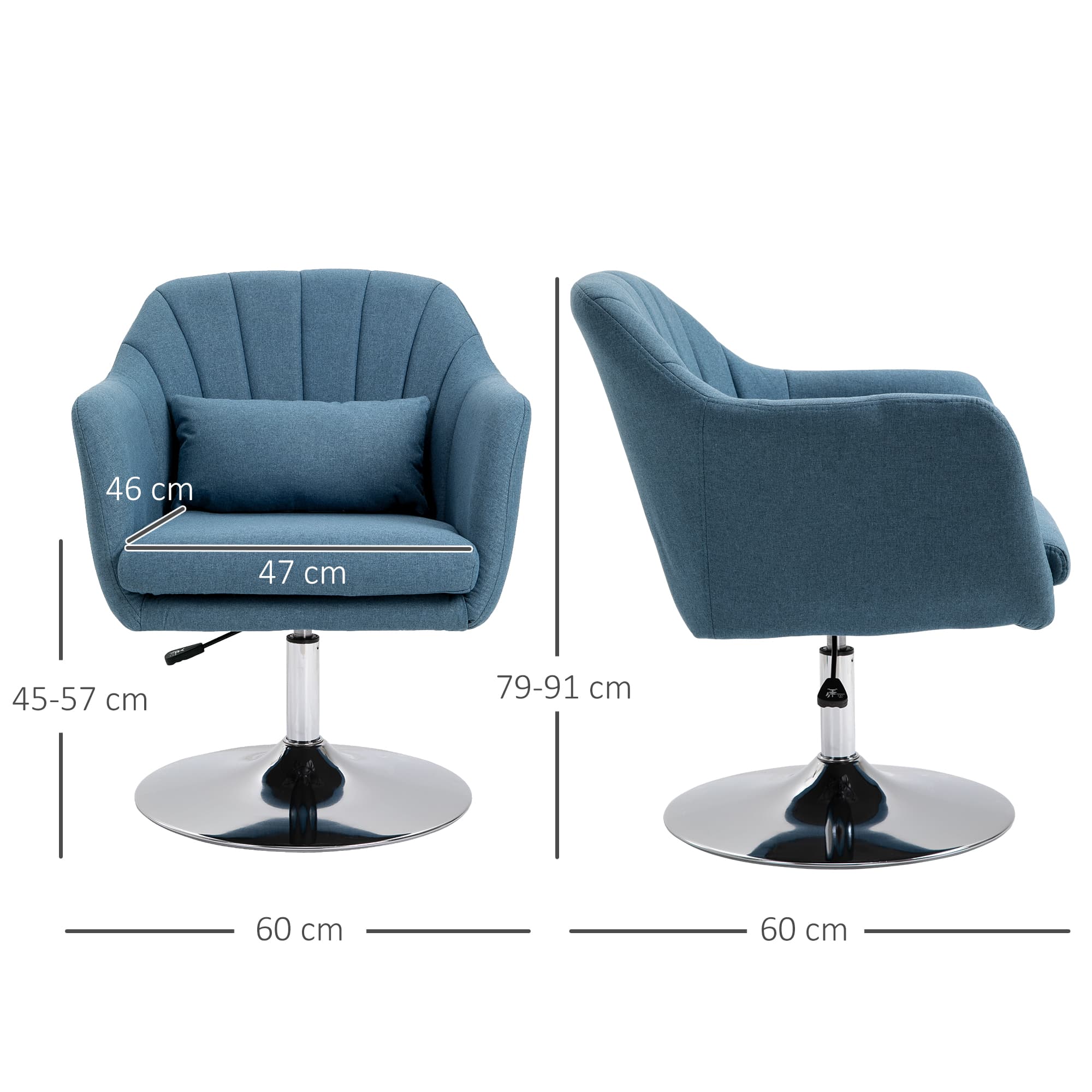 Effortless Comfort: Blue Linen Swivel Accent Chair - image 4