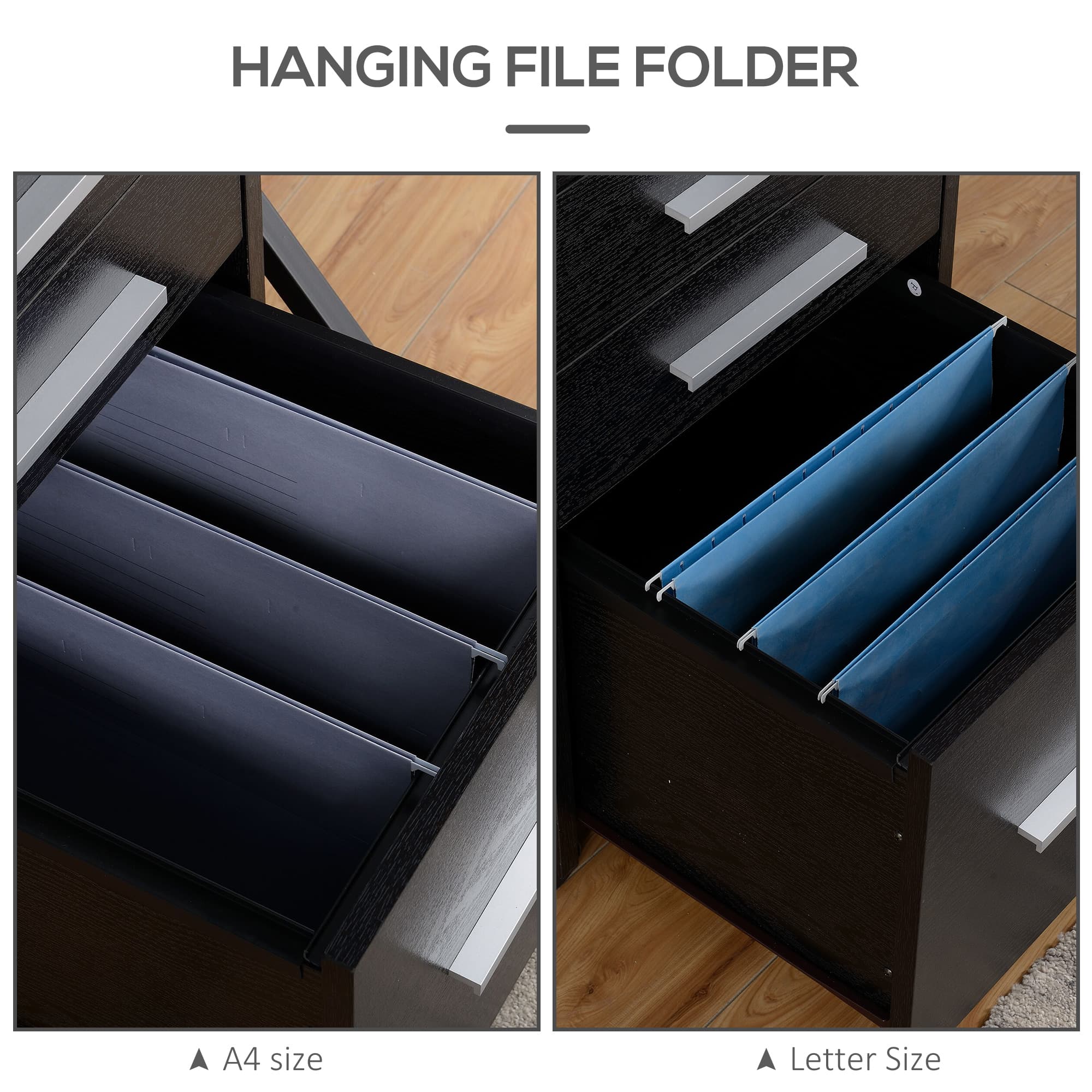 Secure Your Workspace with this Black 3-Drawer Filing Cabinet - image 2