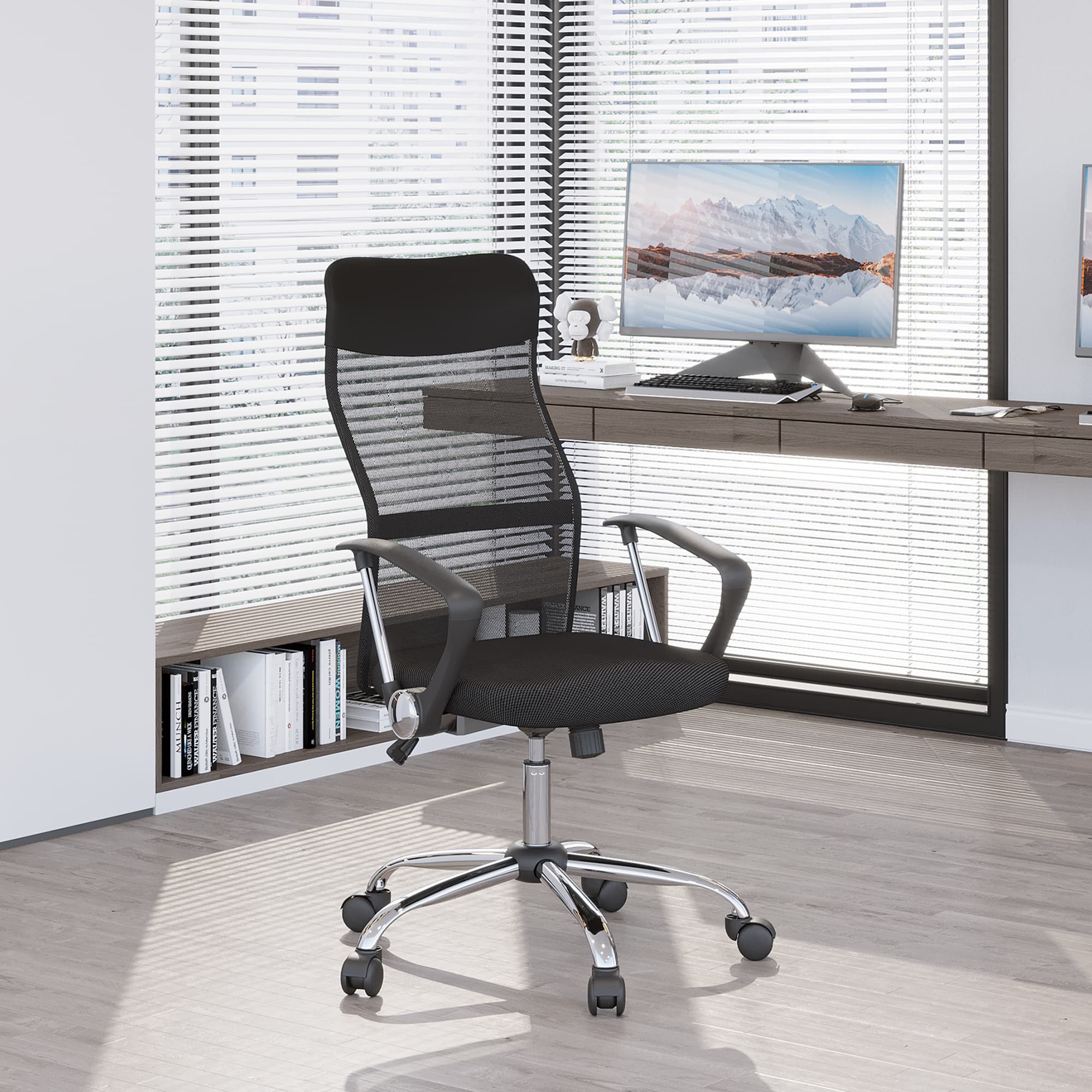 Engineered for Comfort: Ergonomic Black Mesh Office Chair - image 4