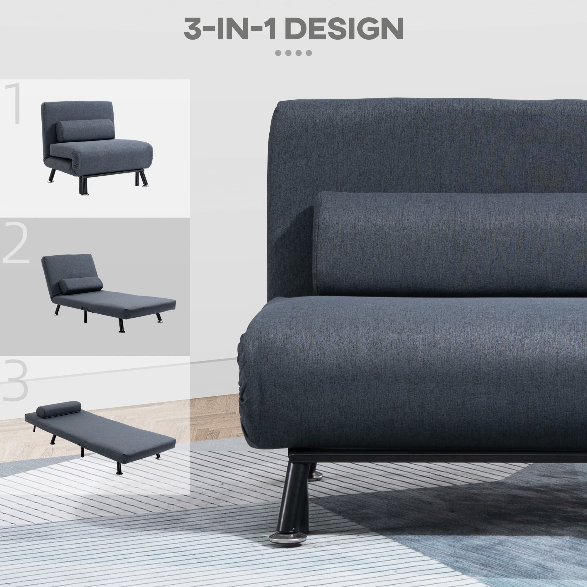 Transform Your Space with this 3-in-1 Convertible Chair Bed - image 1