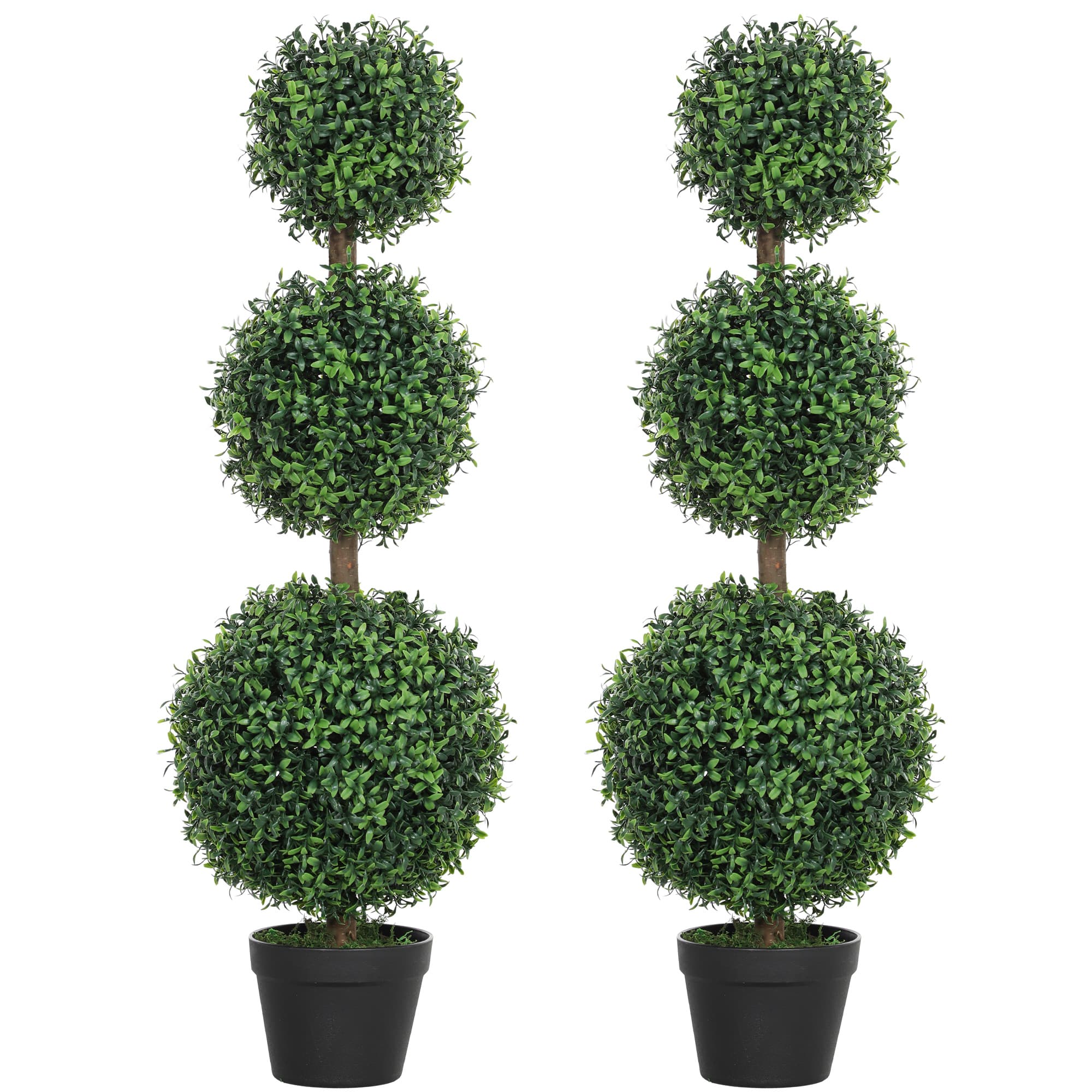Effortless Elegance: 100cm Artificial Boxwood Topiary Trees - Green