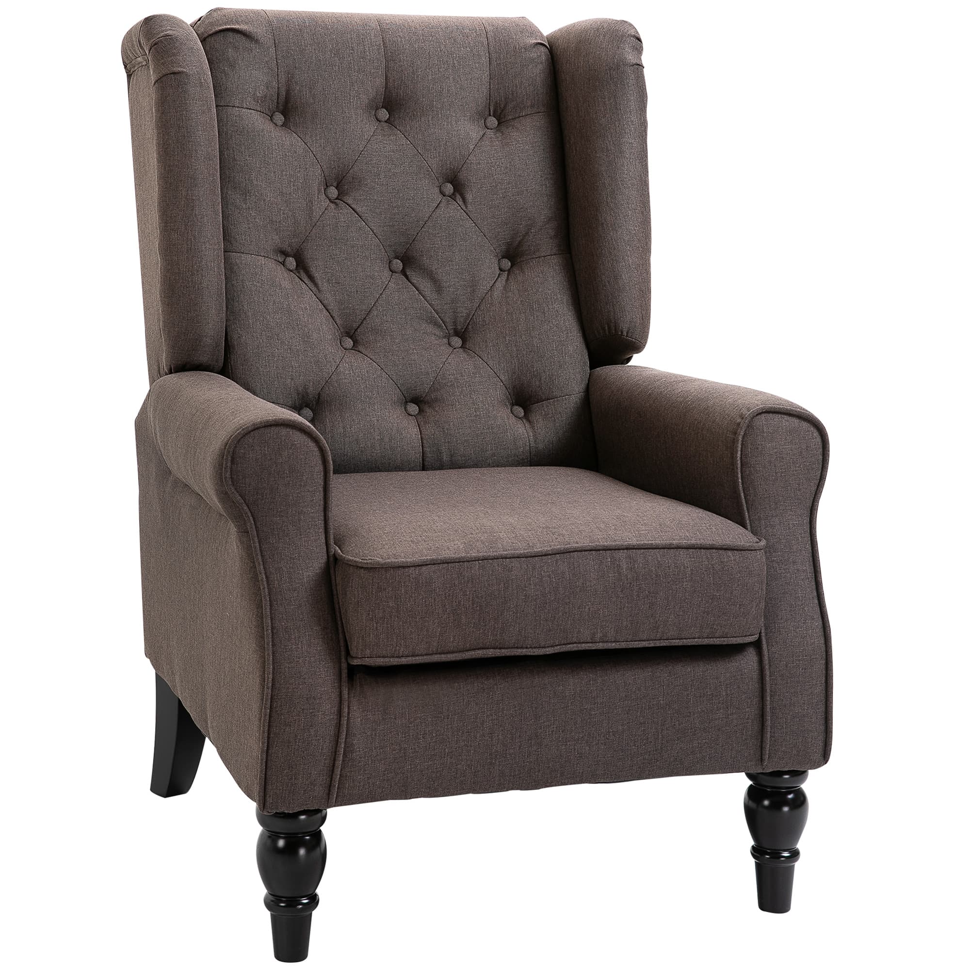 Discover Premium Comfort with this Brown Wingback Accent Chair