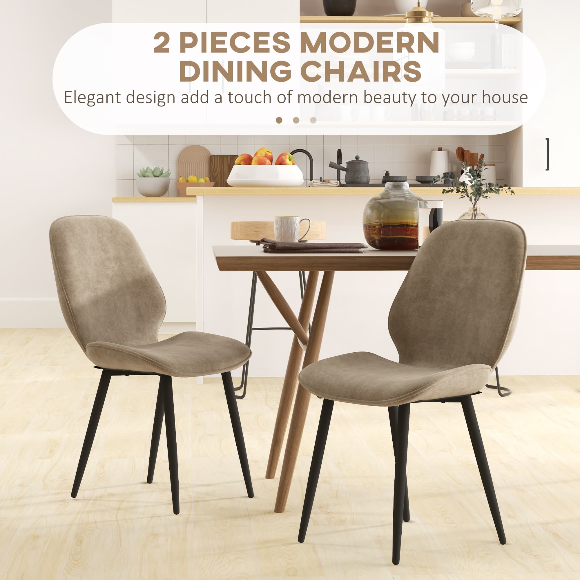 Transform Your Dining Space With Light Brown Velvet Chairs - image 5