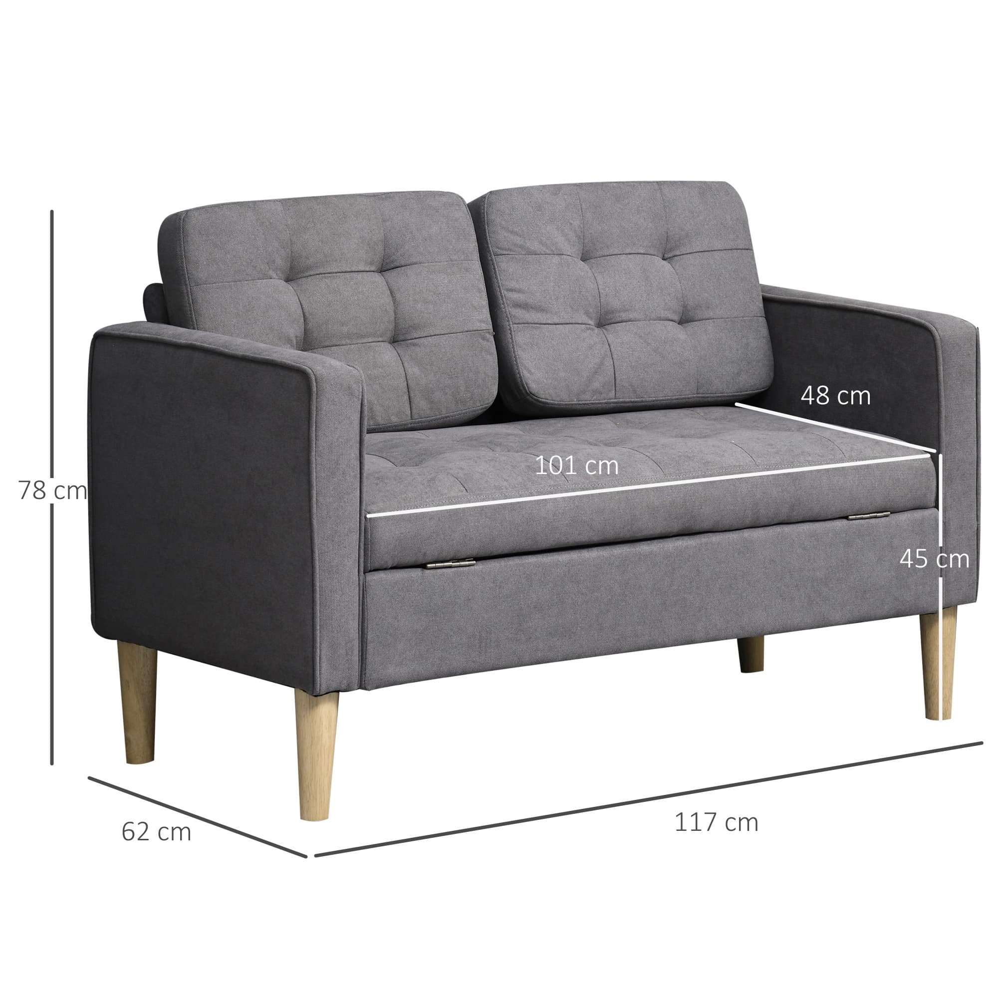 Transform Your Space with this Grey 2-Seater Storage Sofa - image 4