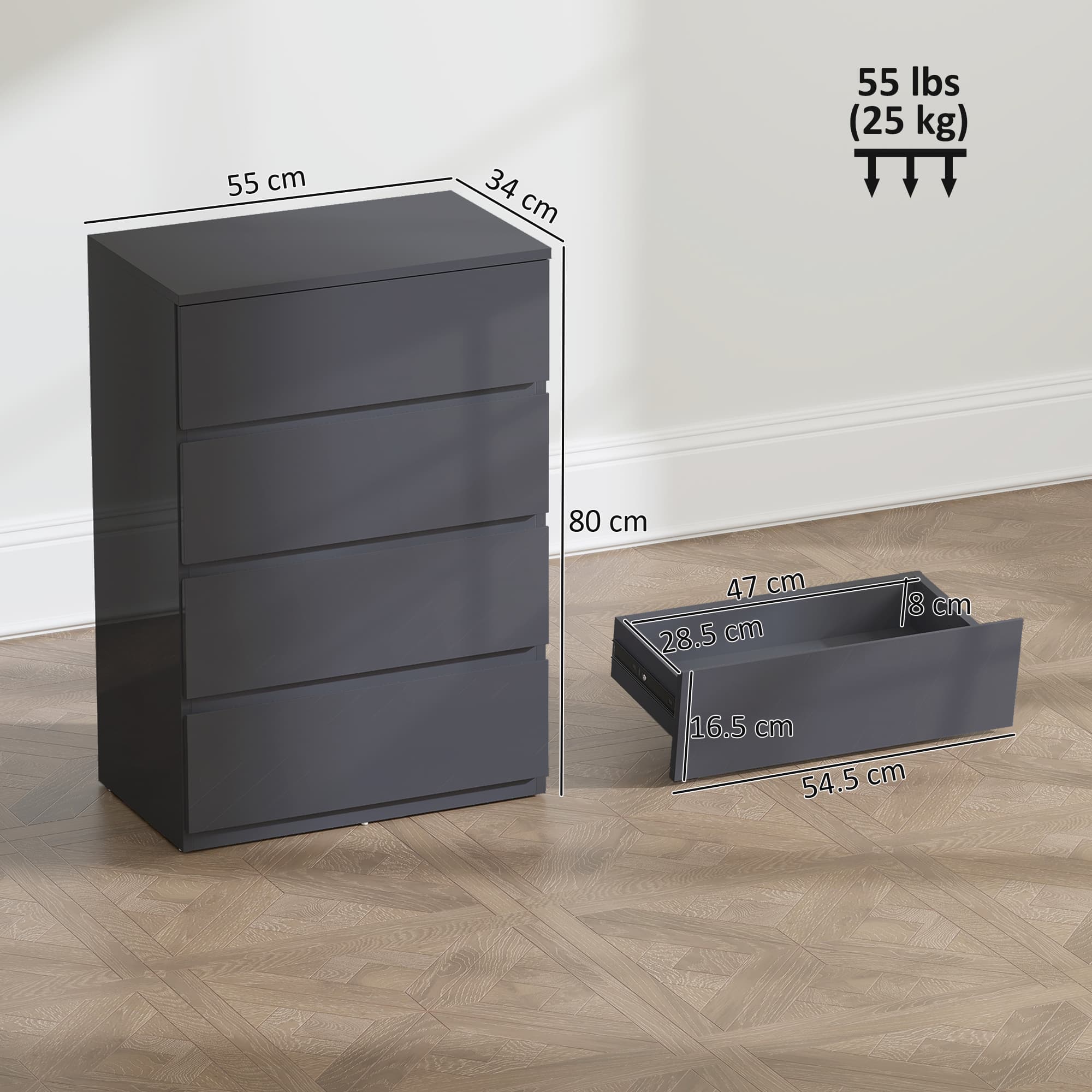 Transform Your Bedroom with this Sleek High Gloss Grey Chest - image 2