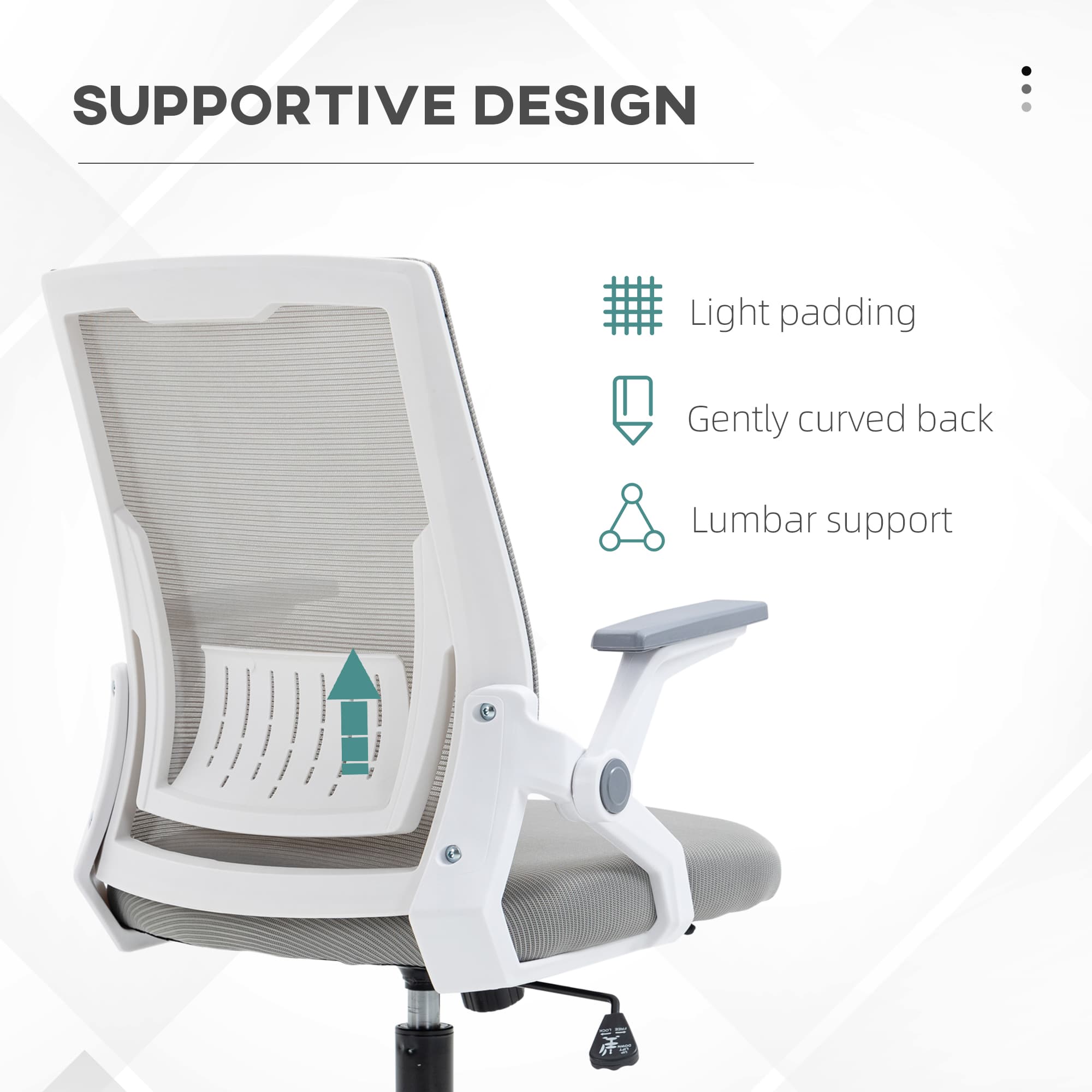 A Breathable Desk Chair with Lumbar Support and Fold-Away Arms - image 10