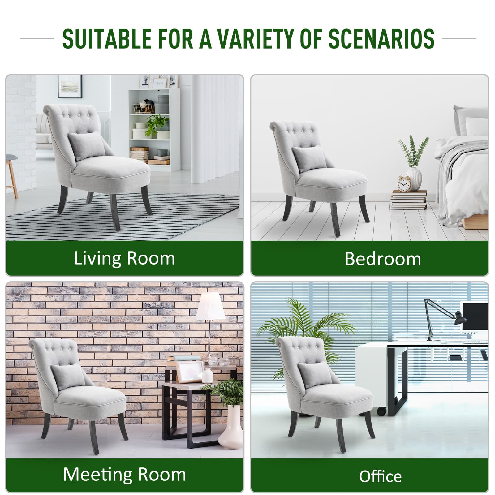 Transform Your Space with this Grey Linen-Look Accent Chair - image 4