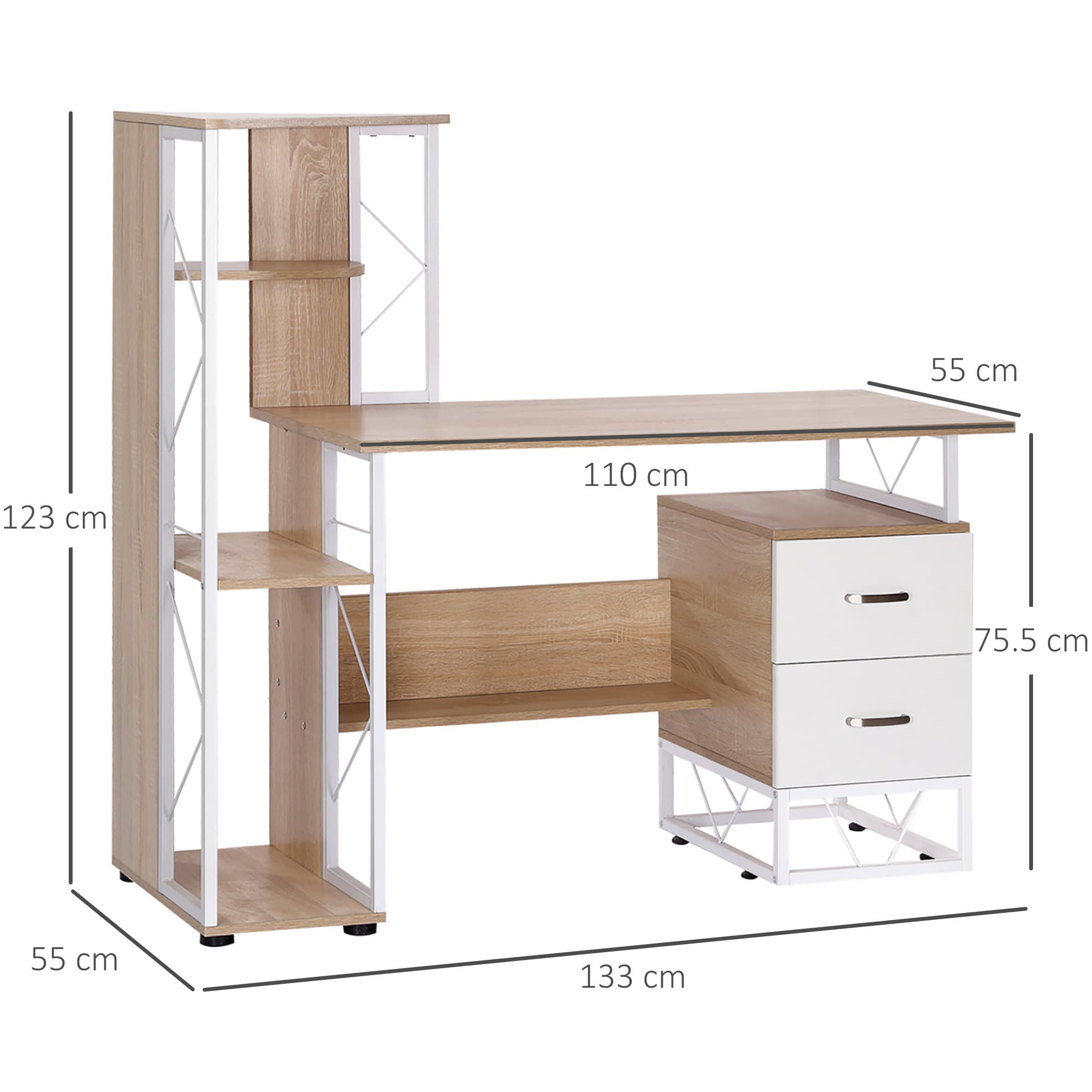 Transform Your Workspace with this Oak Desk & Bookshelf - image 5
