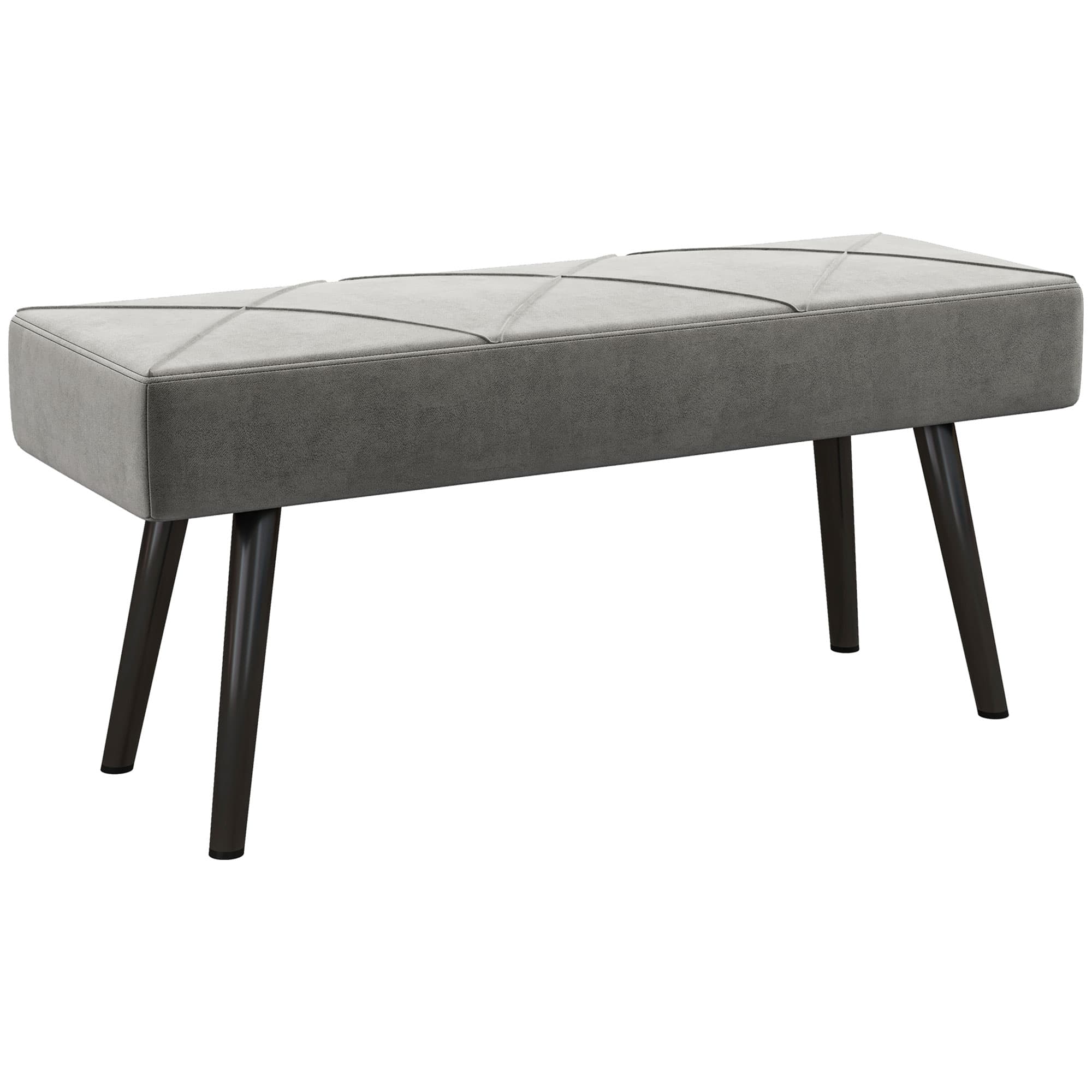 Transform Your Bedroom with this Grey Velvet End of Bed Bench - Grey