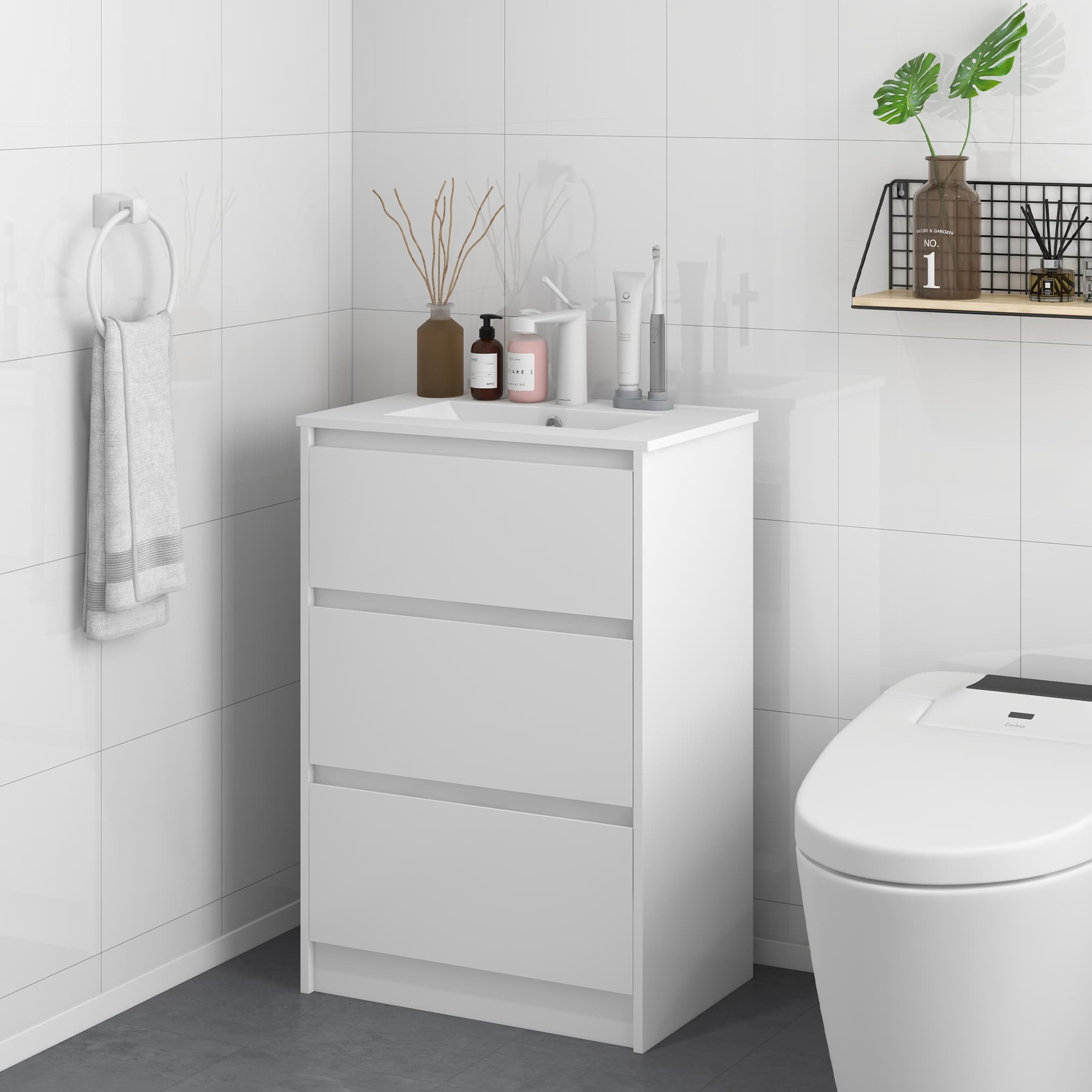 Transform Your Space with this 600mm White Gloss Vanity Unit - image 1
