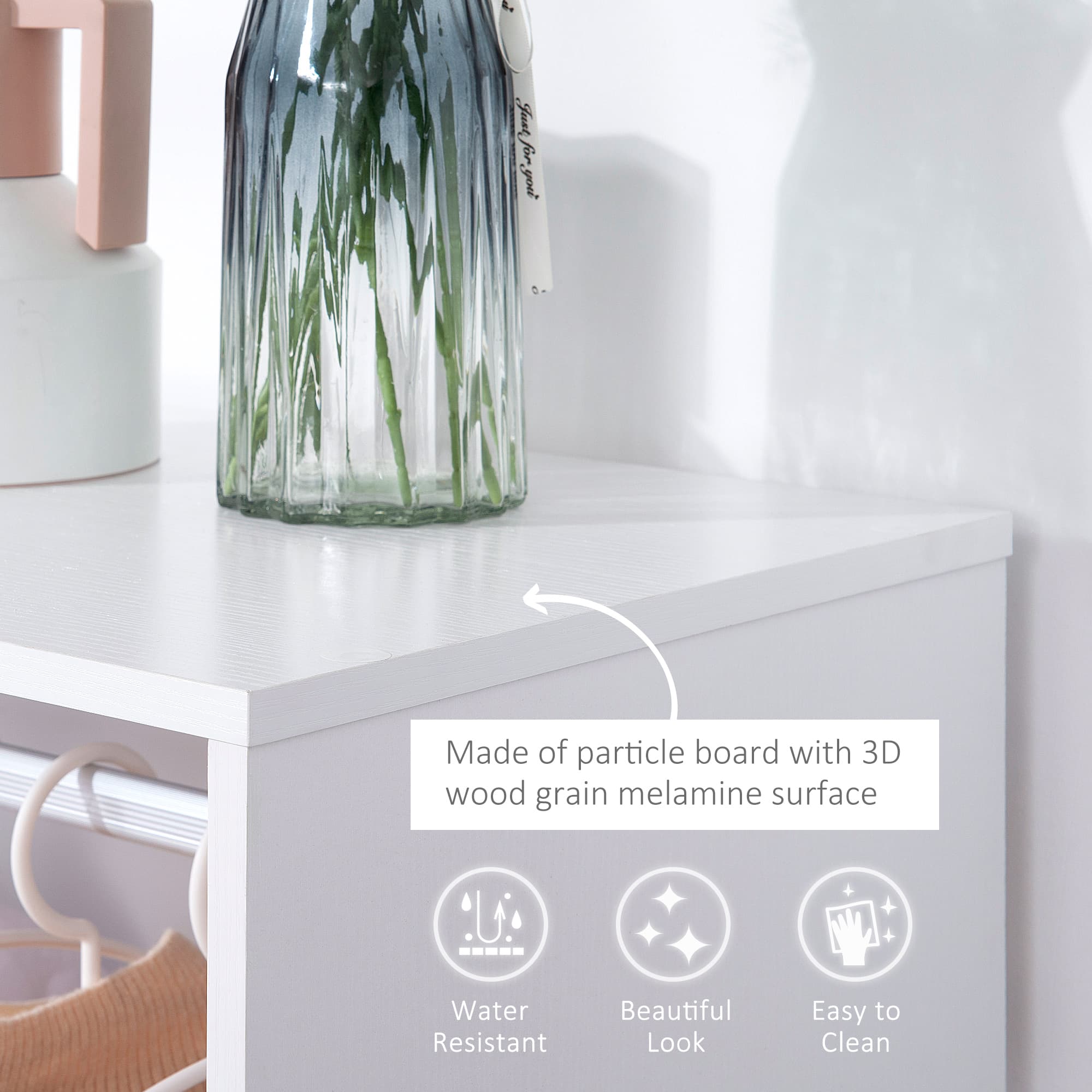 Effortless Storage: White Open Wardrobe on Wheels - image 1