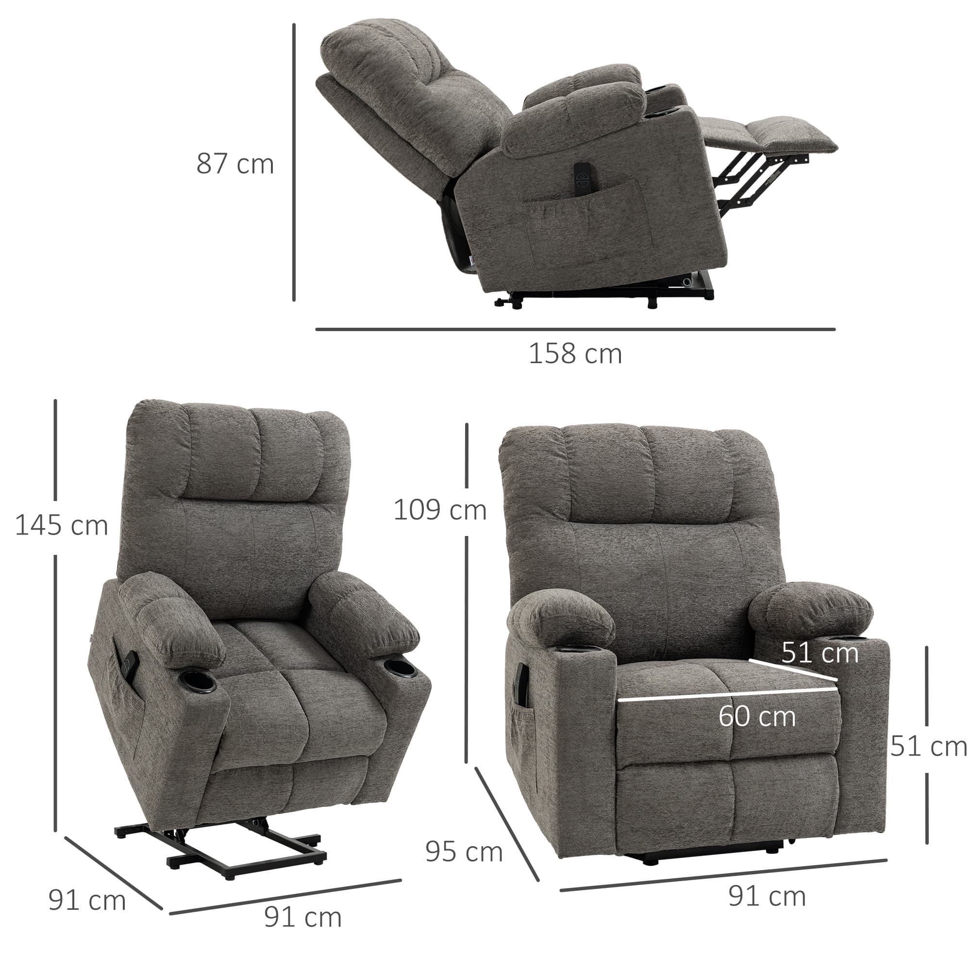 Effortless Comfort: Grey Velvet Electric Riser Recliner - image 2
