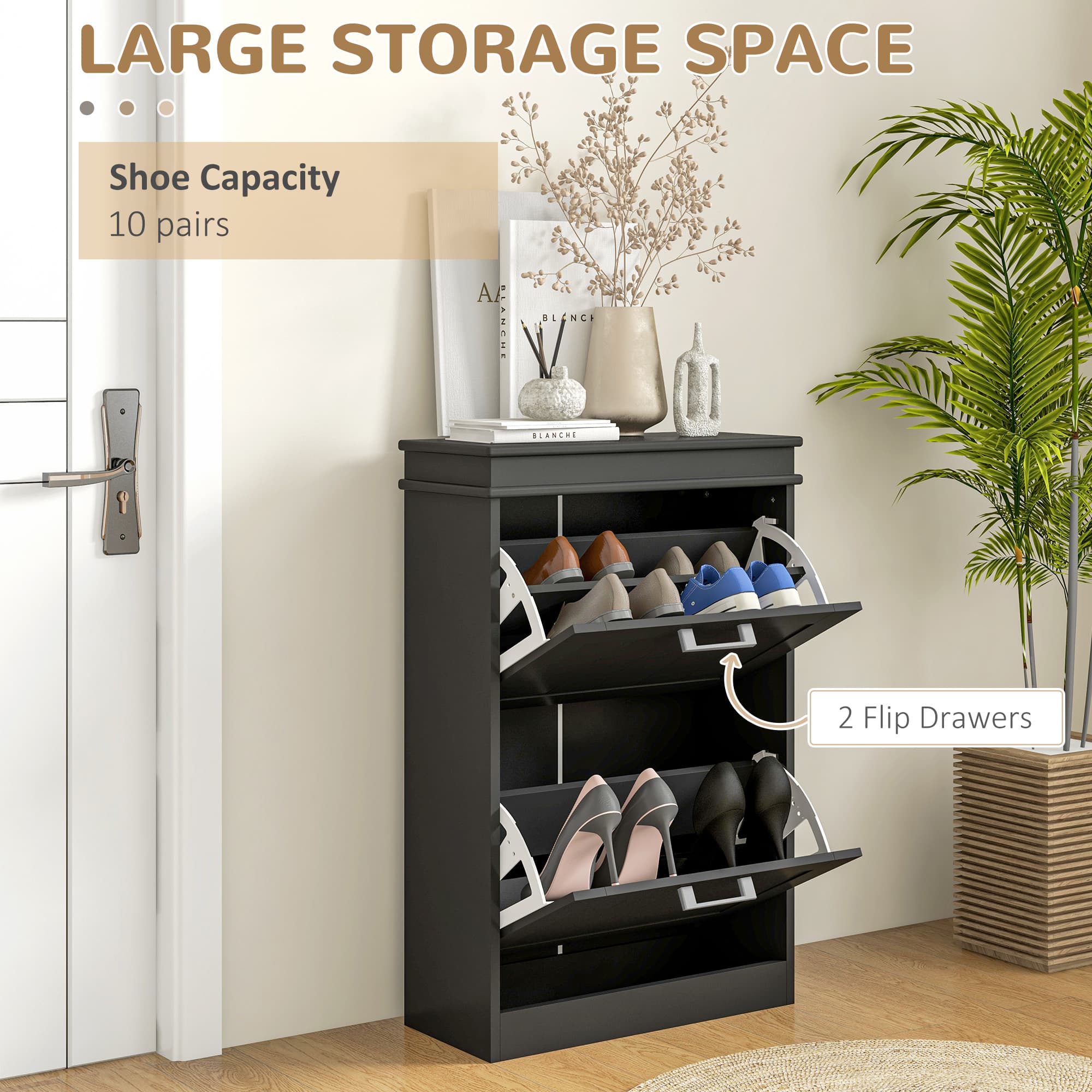 Transform Your Hallway with this Narrow Black Shoe Cabinet - image 4