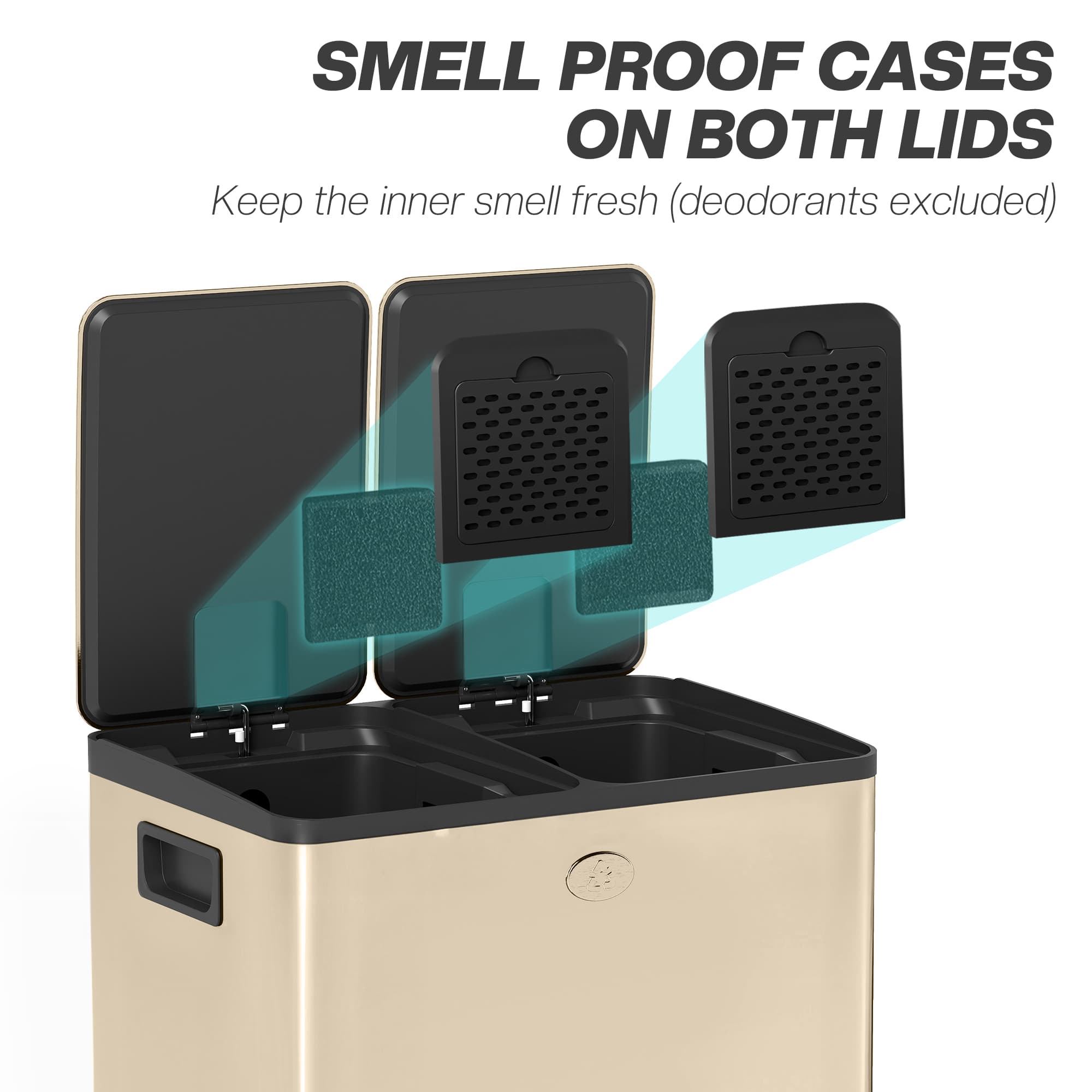 Separate Kitchen Waste Neatly with a Gold 40L Pedal Bin - image 9