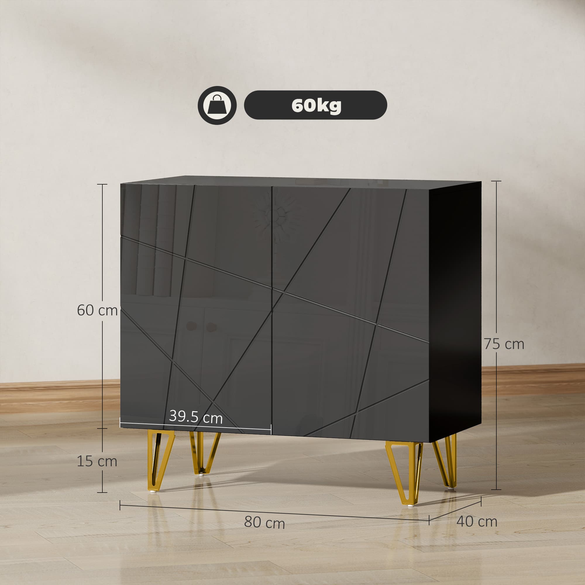 Transform Your Space with this Elegant Black Gloss Sideboard - image 1