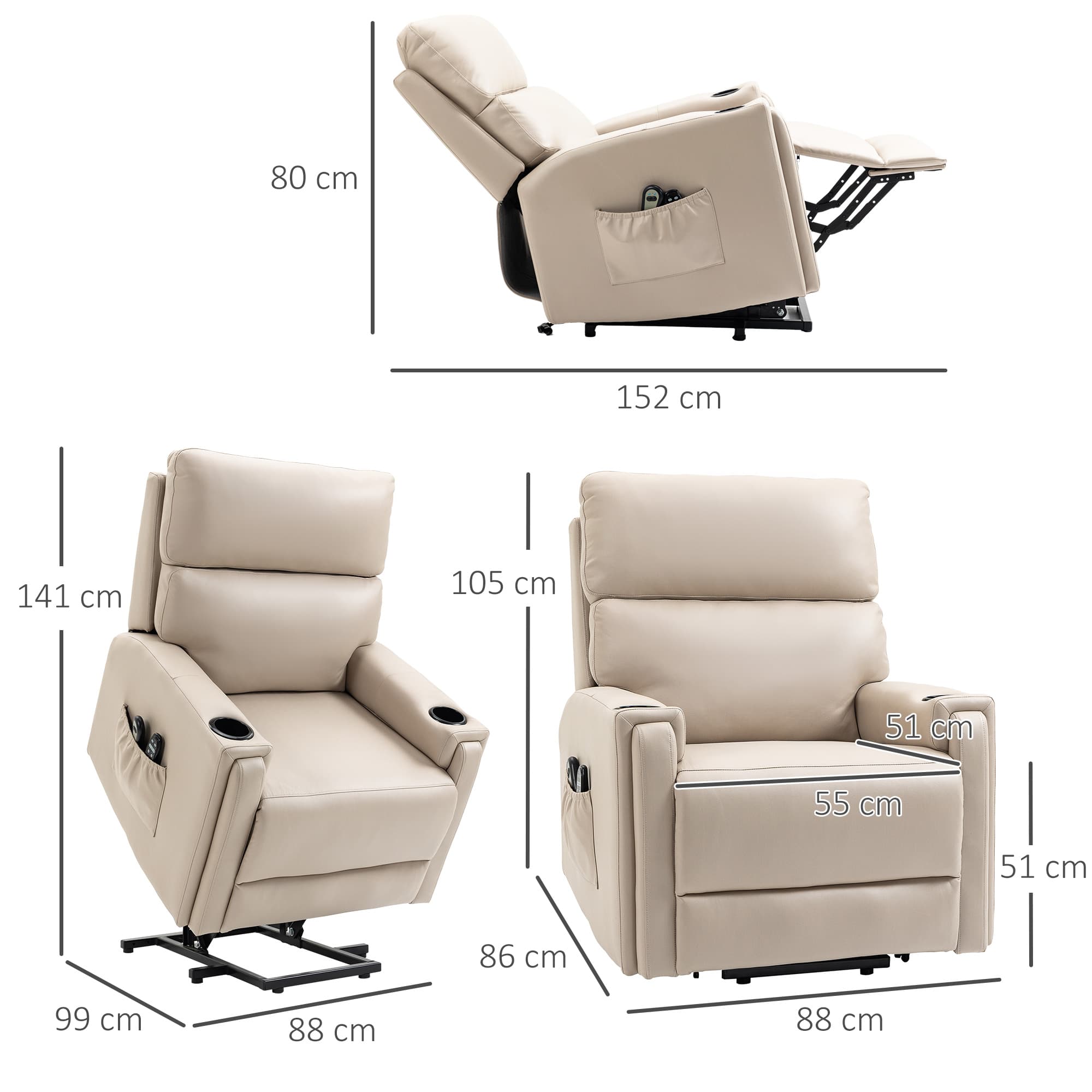 Effortless Comfort: Beige Electric Riser Recliner Chair - image 2