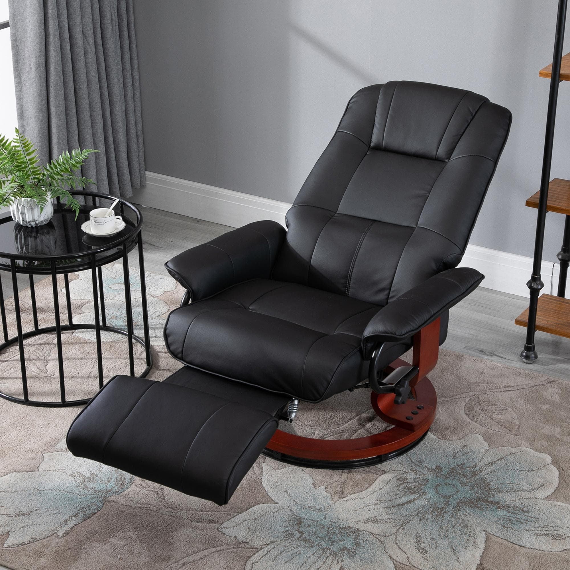 Discover Ultimate Comfort: Black Reclining Swivel Chair - image 2